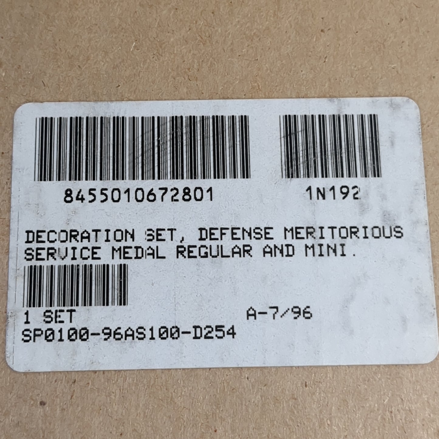 US Military Defense Meritorious Service Medal Mini Lapel Pin Ribbon Box Set Army (dc04)