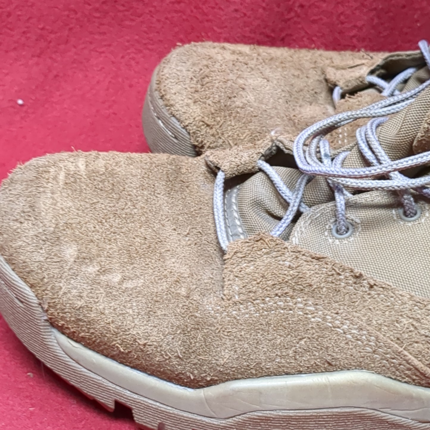 US Army Hot Weather Nike Combat Boots Desert Sand Size 7 (BA10-MAY100)