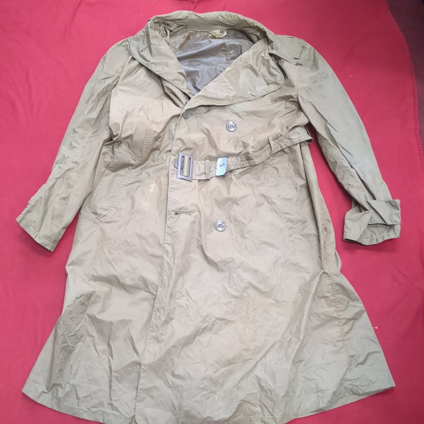 Vintage 1958 40S Taupe 179 Raincoat, Man's Lightweight (a14 db09-j)