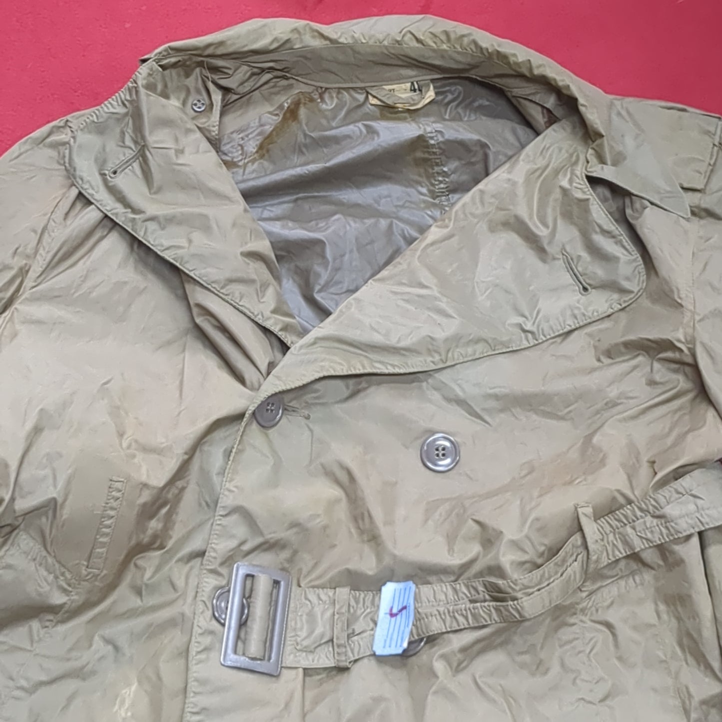 Vintage 1958 40S Taupe 179 Raincoat, Man's Lightweight (a14 db09-j)