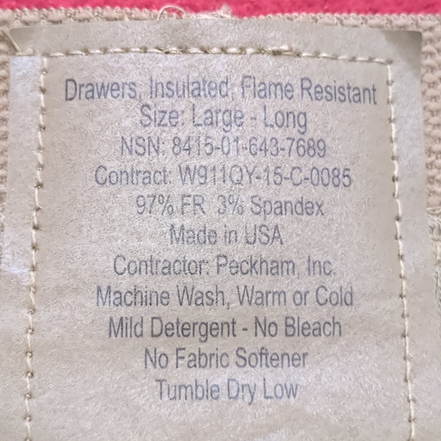 US Army Coyote Large Long Insulated Silks Gen III Level 1 Cold Weather Pants Bottom (fa07-MAY183)