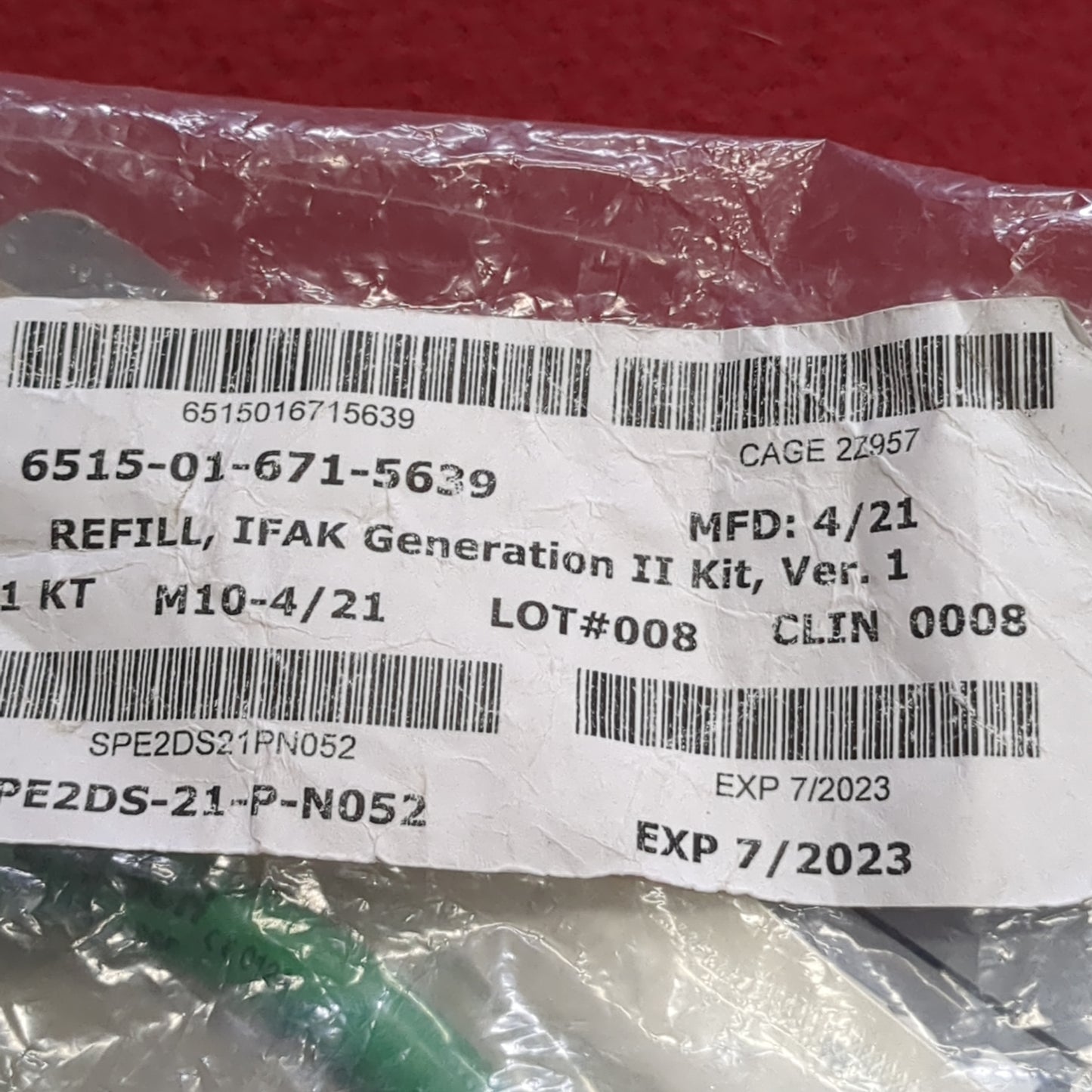 USGI REFILL for IFAK II Kit OCP Pattern Sekri Exp 07/2023 (IFAK  ac07-MAY184)