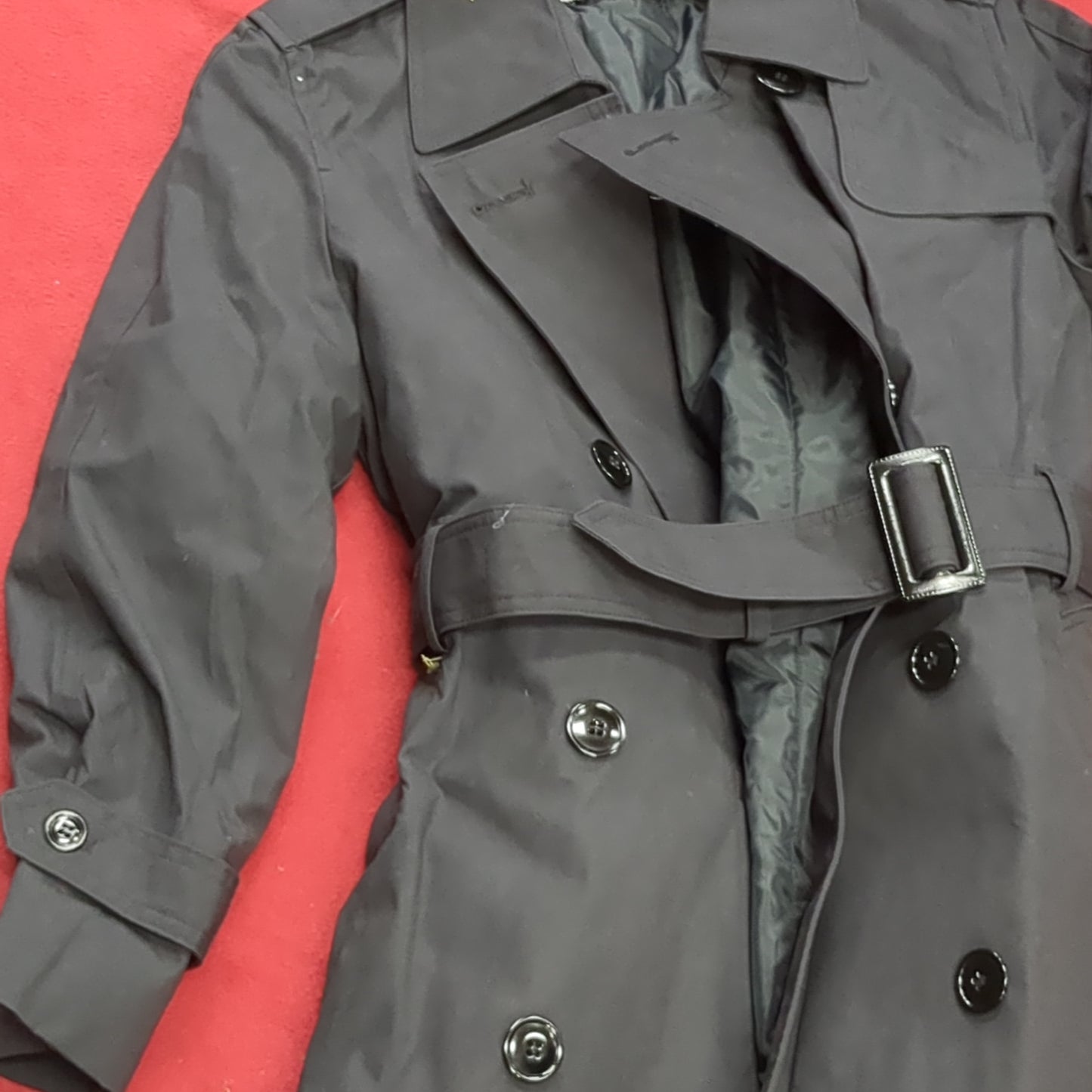 US Army DCSP ASU 10R Black All-Weather Overcoat Dress Uniform (BB06-MAY222)