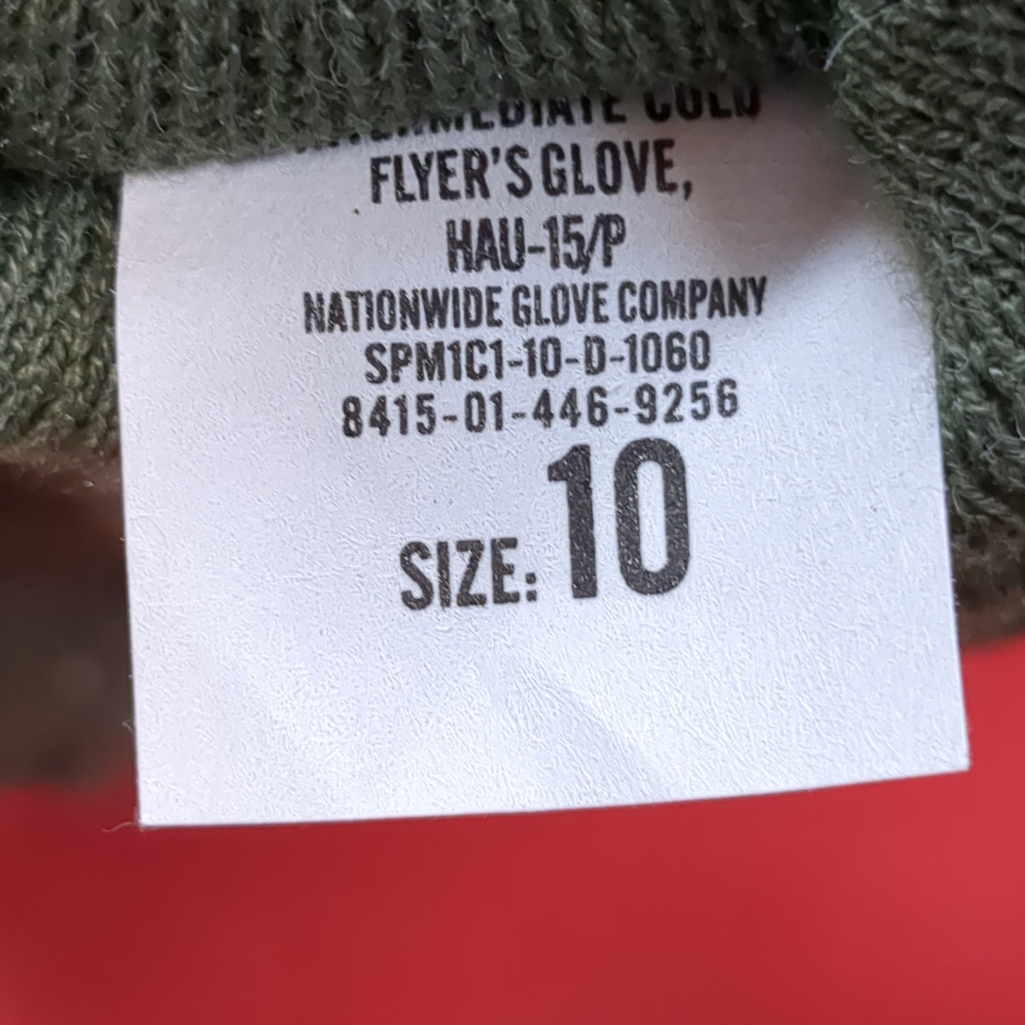 US Army Men's Size (10) HAU-15/P Flyer's Intermediate Cold Weather Gloves (cb04-MAY244)