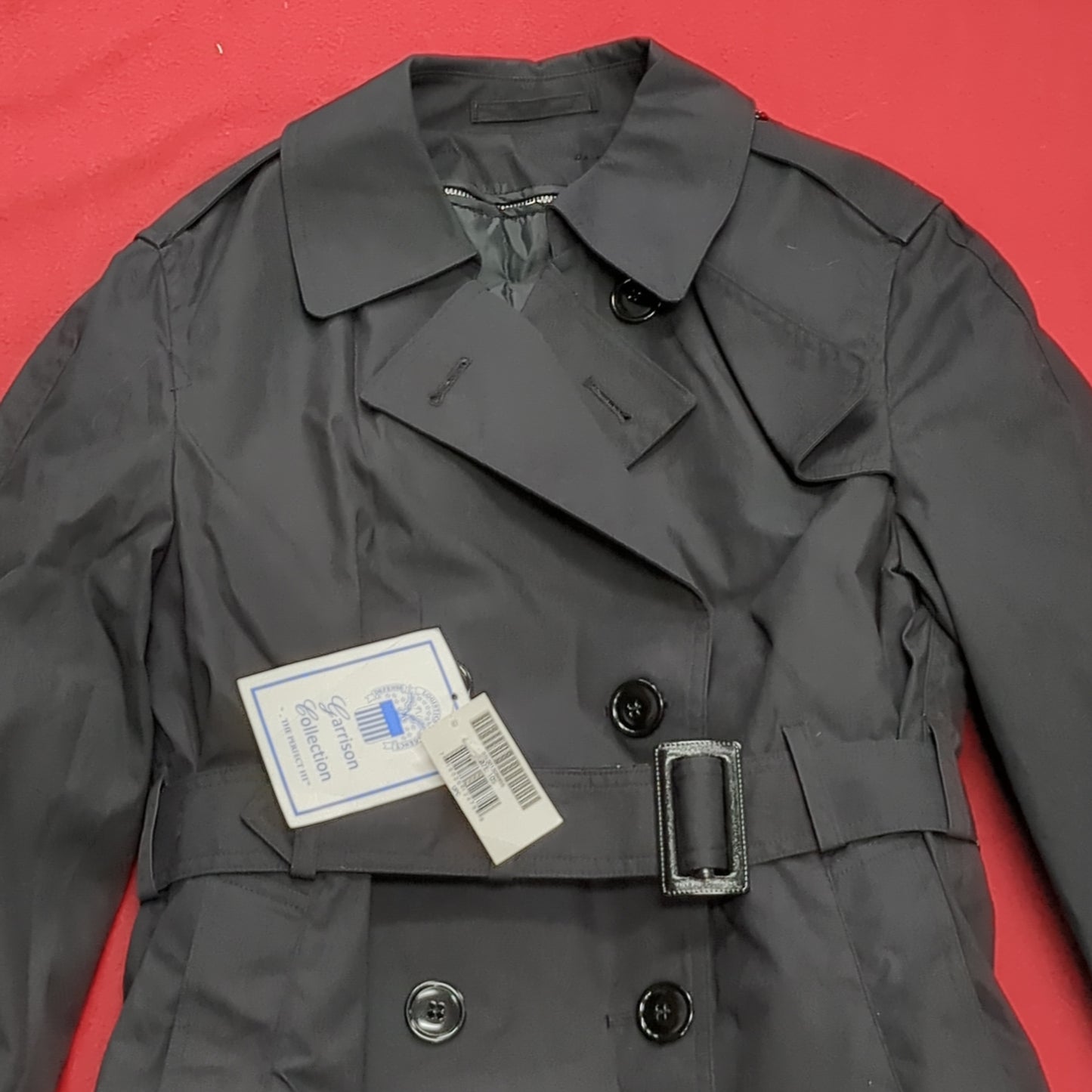 NWT US Army 10S Black All-Weather Overcoat Dress Uniform (BB06-MAY308)