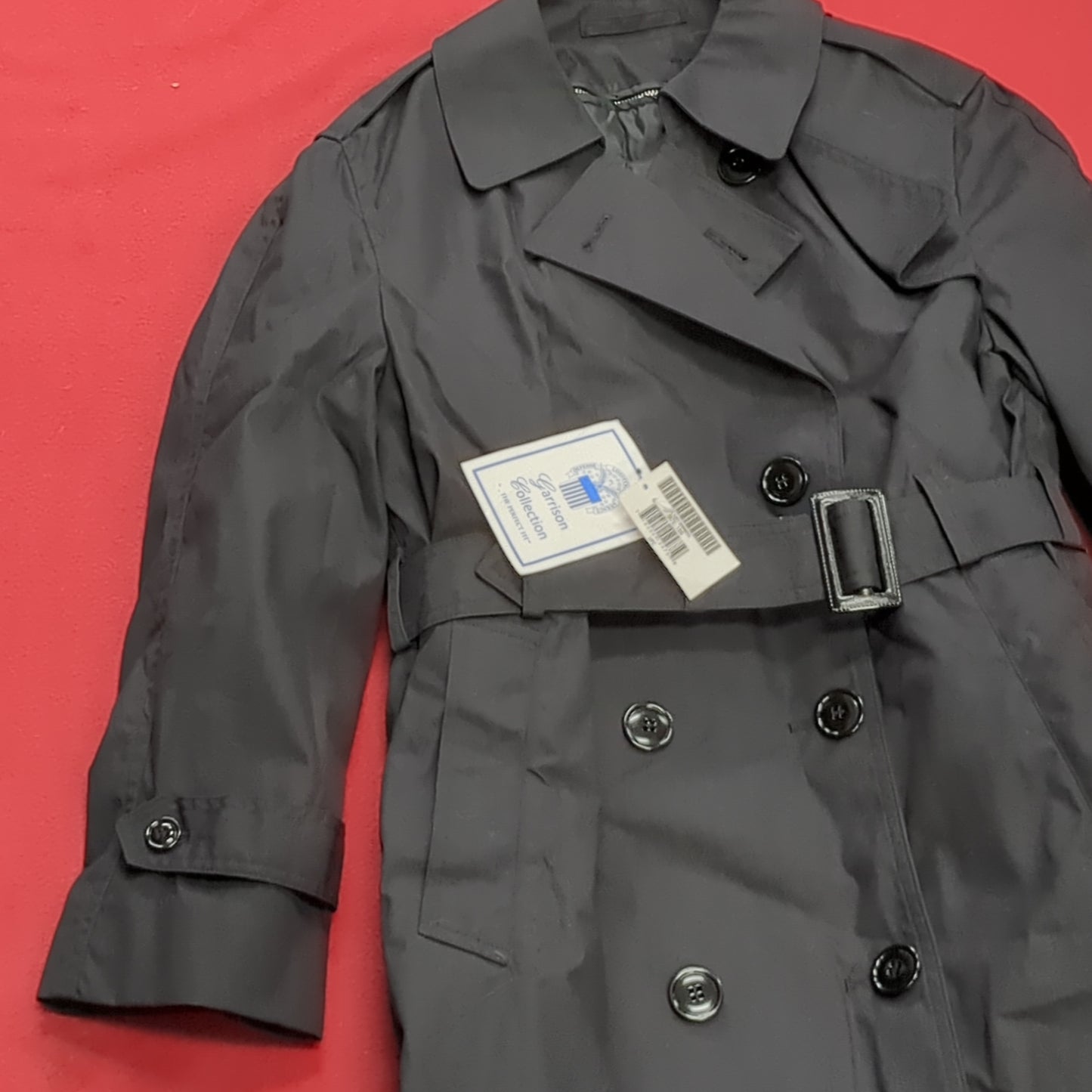 NWT US Army 10S Black All-Weather Overcoat Dress Uniform (BB06-MAY308)