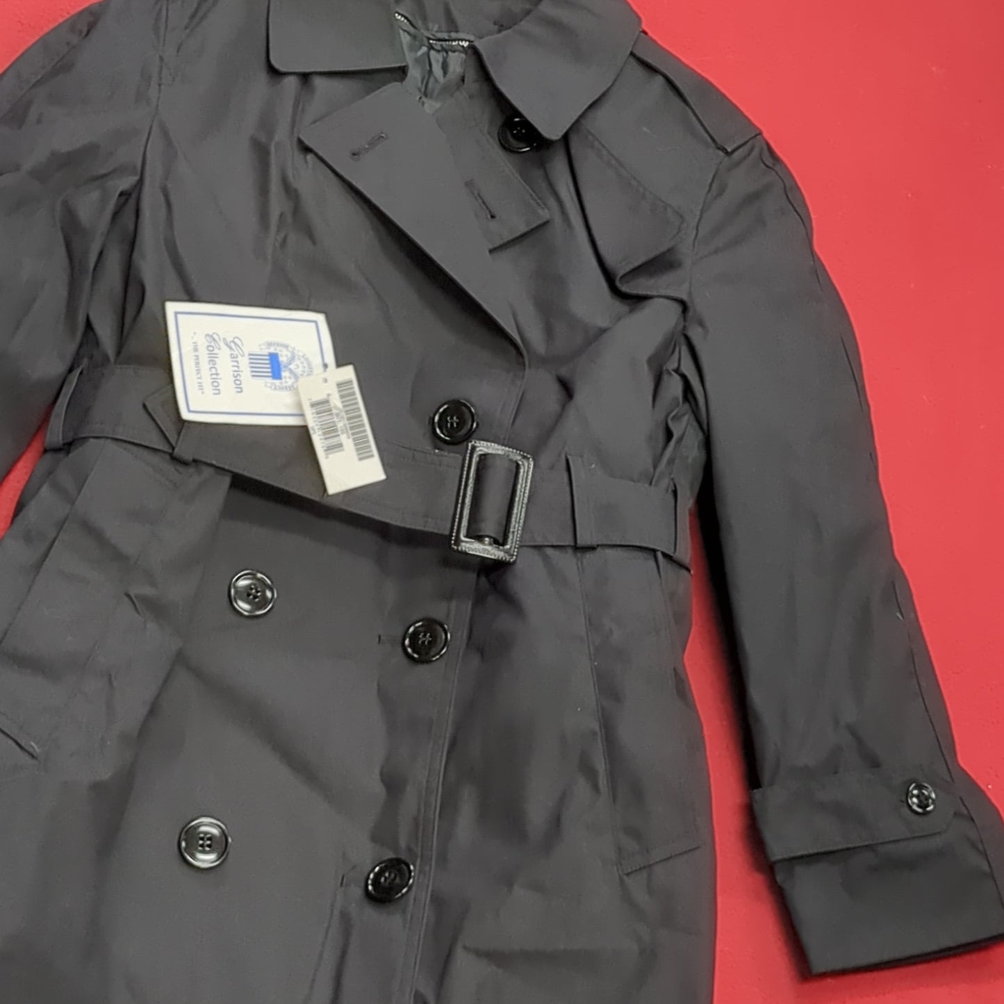 NWT US Army 10S Black All-Weather Overcoat Dress Uniform (BB06-MAY308)