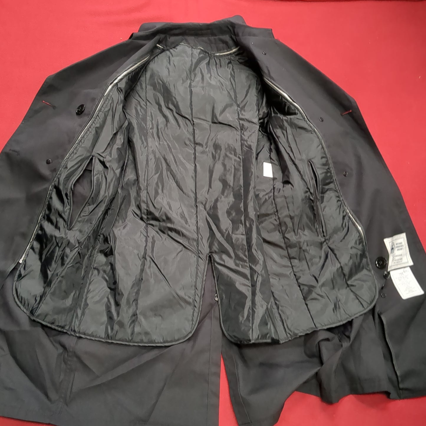 NWT US Army 10S Black All-Weather Overcoat Dress Uniform (BB06-MAY308)