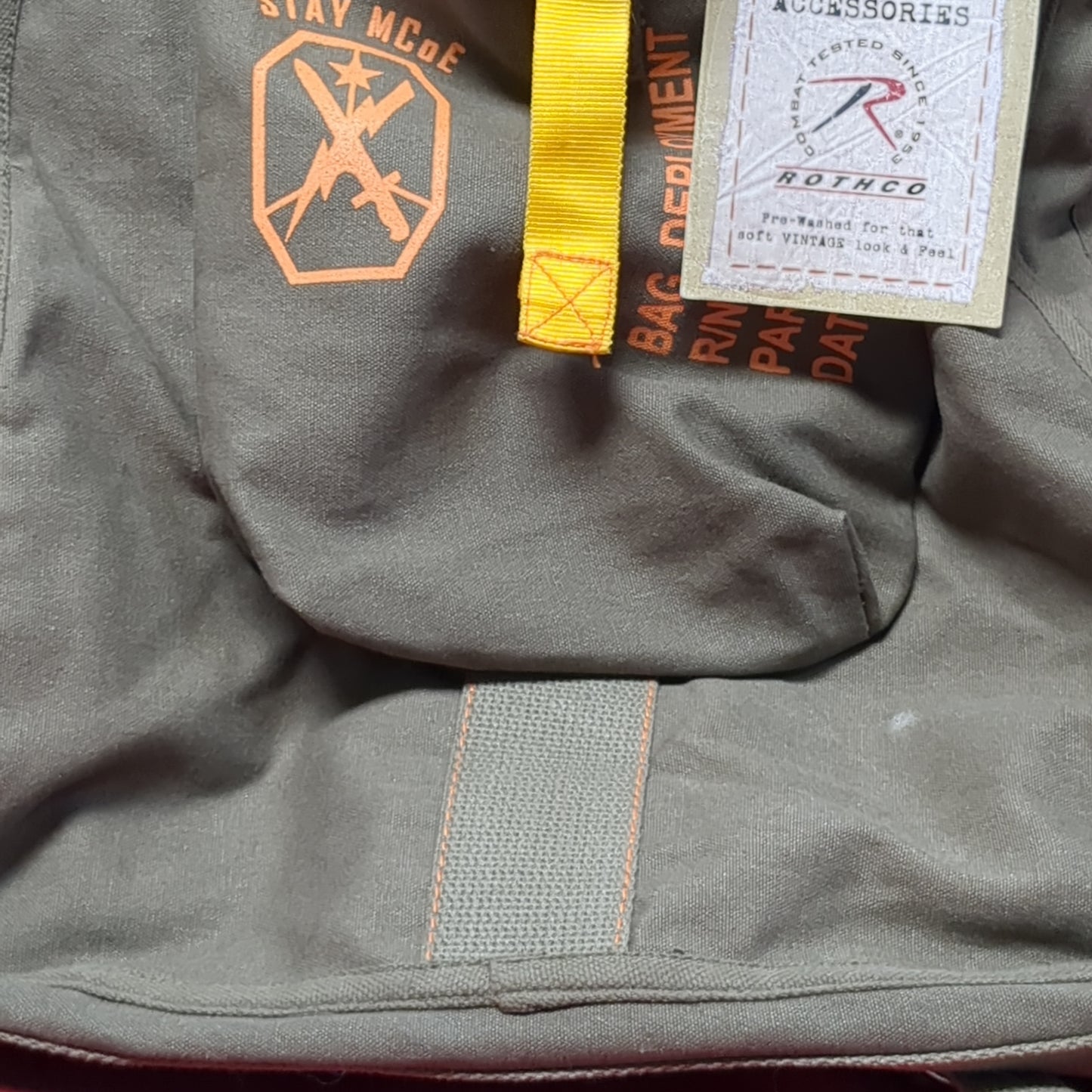 NWT Rothco "Stay MCOE" Vintage Deployment Bag (BB05-MAY349)