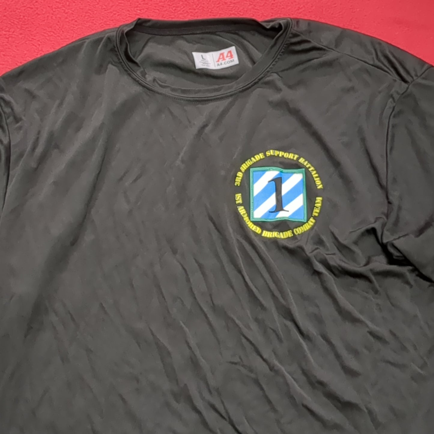 Large 3rd BDE Support Battalion silk shirt Excellent Condition (PT-MAY357)