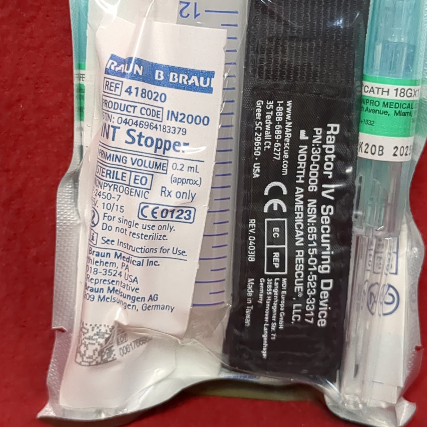 Unopened - NORTH AMERICAN RESCUE NAR Saline Lock Kit (IFAK ac07-JUN16)