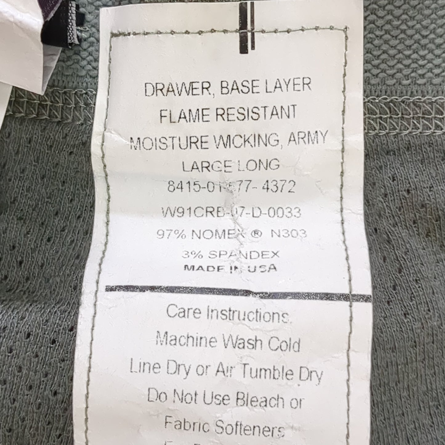 FREE SYSTEM Large Long Midweight Fire Flame Resistant FRAC Drawer Base Layer (BA07-JUN78)