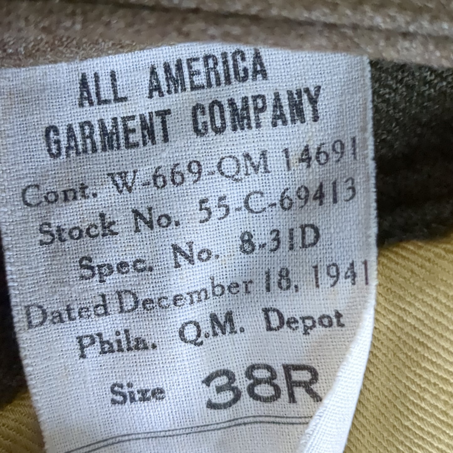 US Army 38R WWII Uniform Jacket Staff Sergeant AA Command (BB08-jun172)