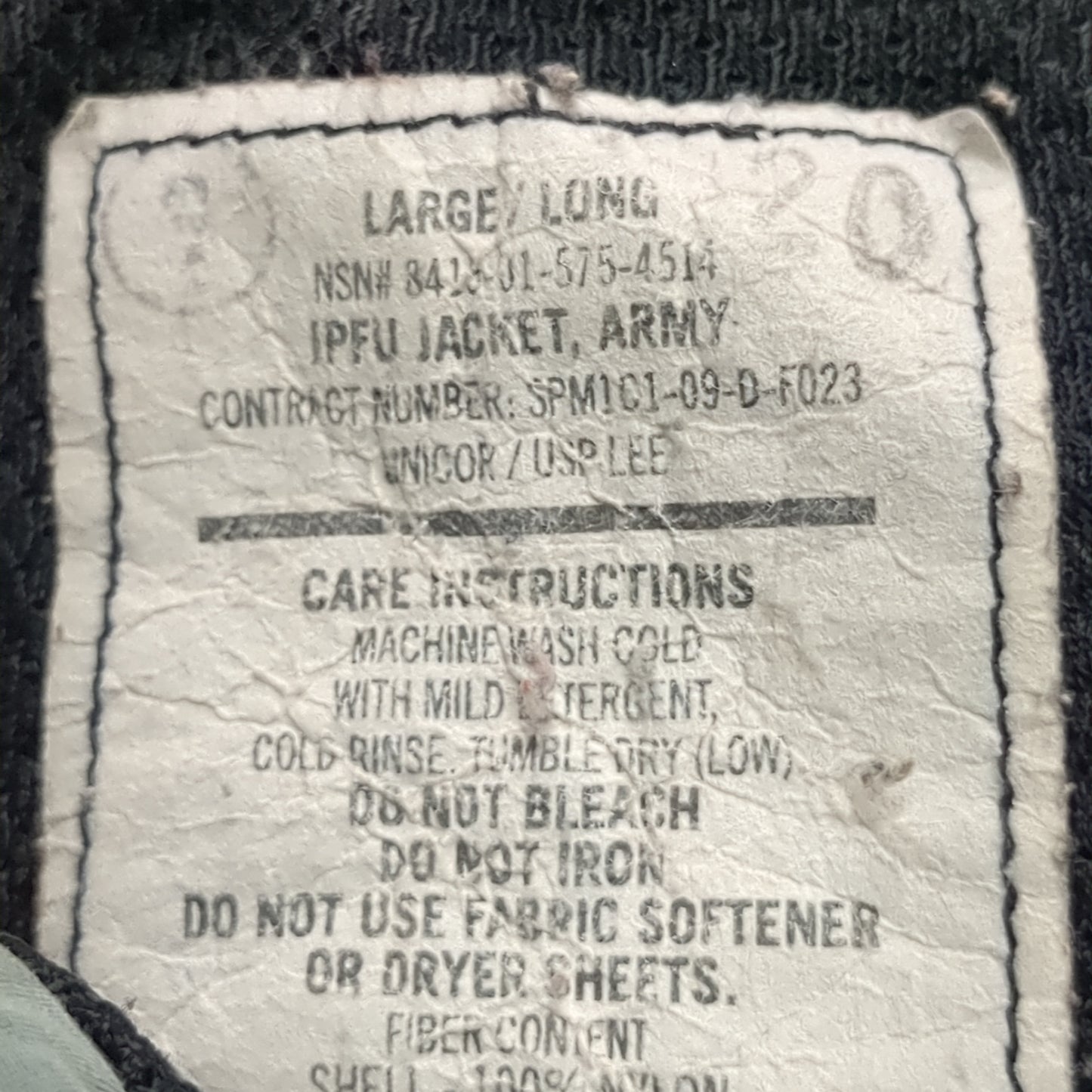 US Army Large Long IPFU PT Jacket Wind Excellent Condition (fb13--JUN173)