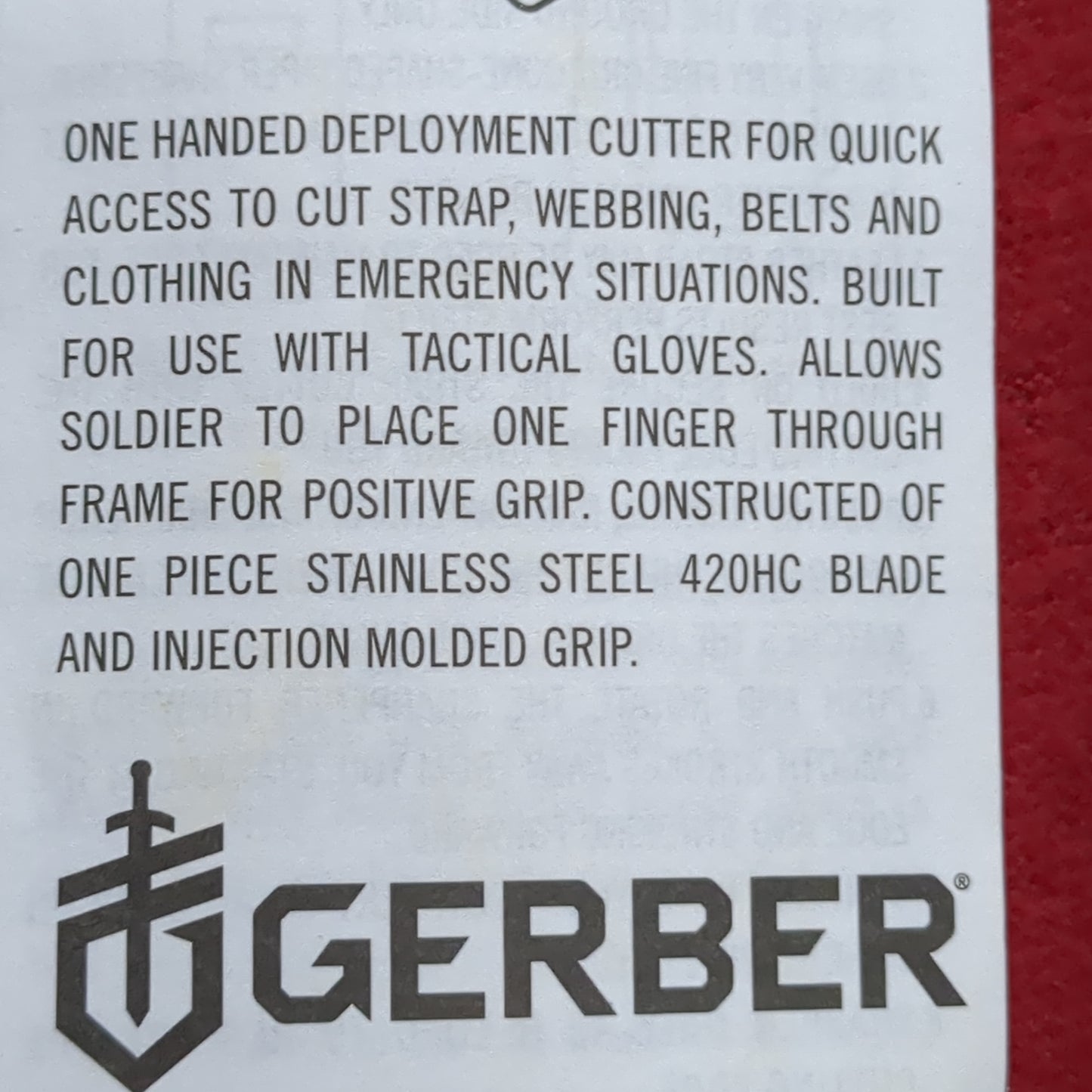 NOS Gerber Rescue Hook Seatbelt Strap Cutter Glass Breaker Case Malice Belt Clip (ifak2 ac08-GUA122)