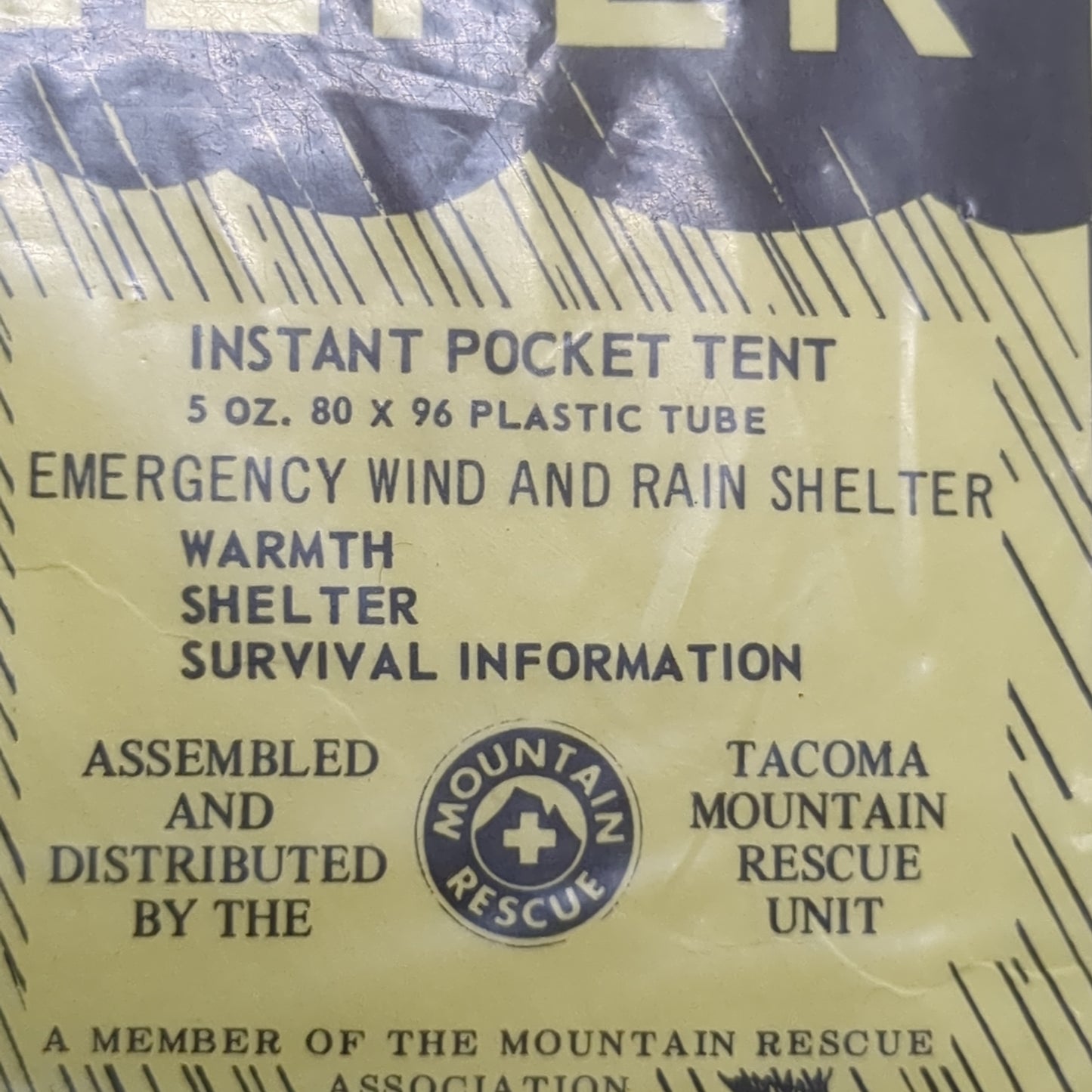 Vintage New In Package NIP STORM SHELTER Instant Pocket Tent 5oz 80” x 96” (06cc- ca9-JUL203)