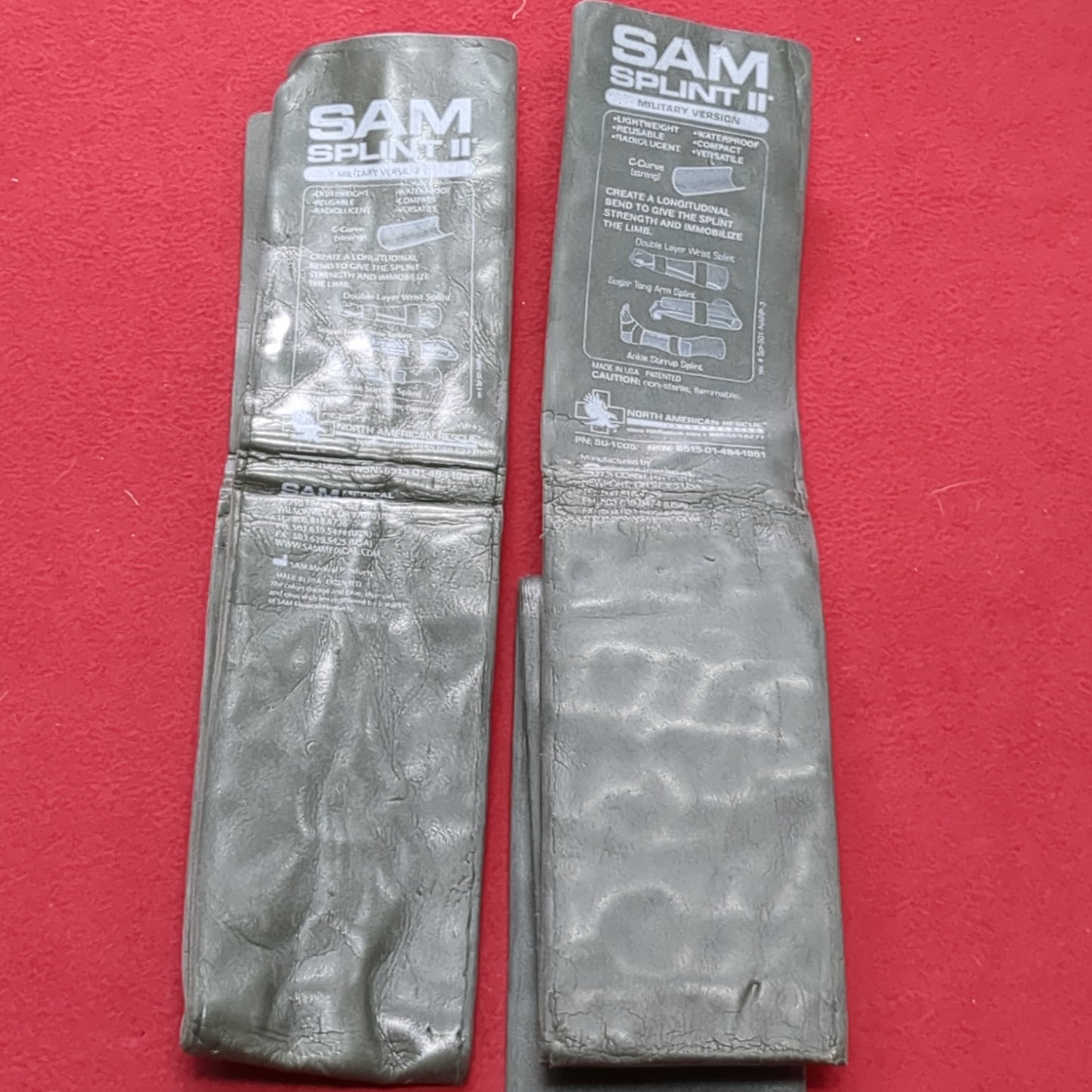 *LOT of Two* US Army Medical Military Version SAM Splint II Universal Used (ifak ac07 - JUL207)