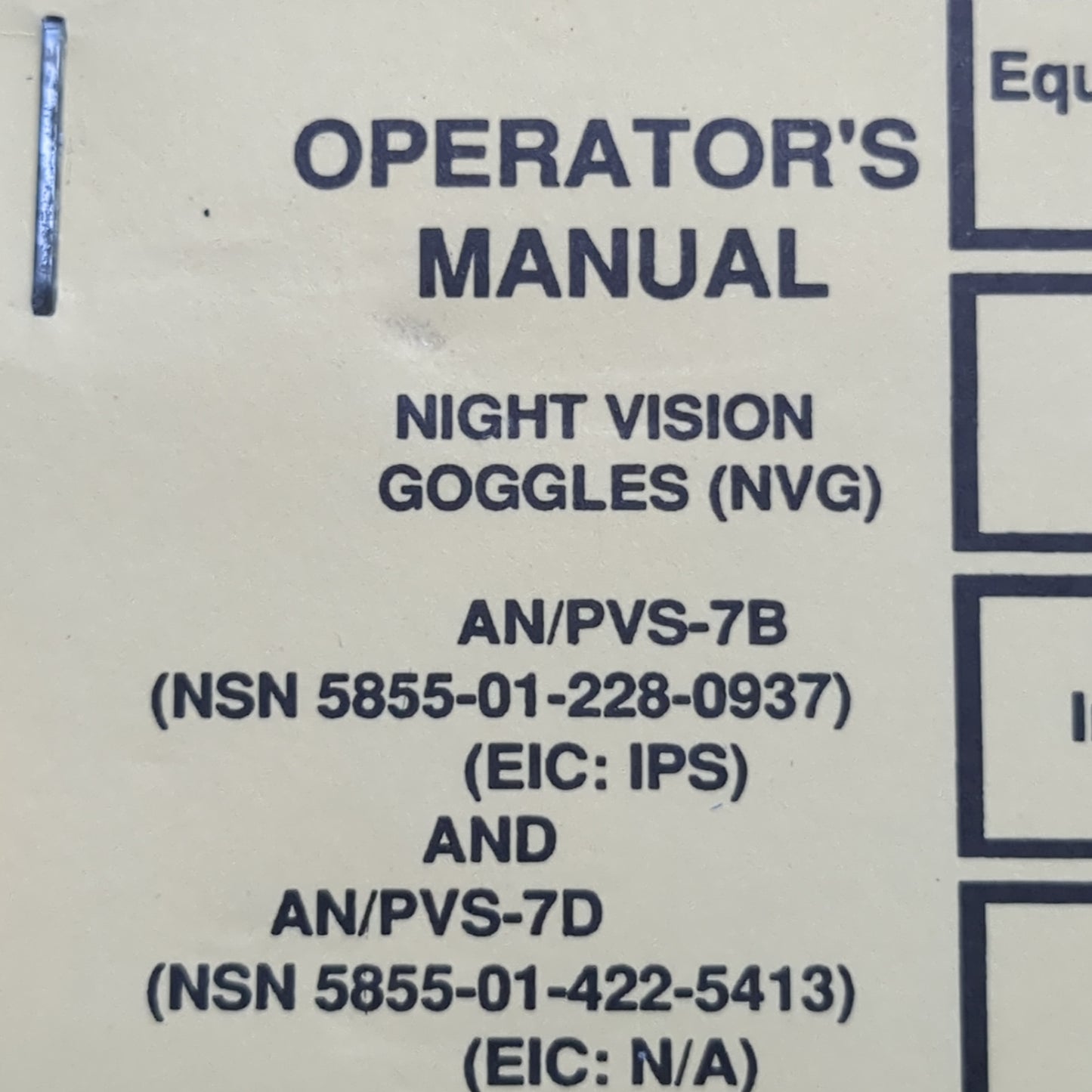NVG Starter kit W/Manual (bar ac04-JUL306)