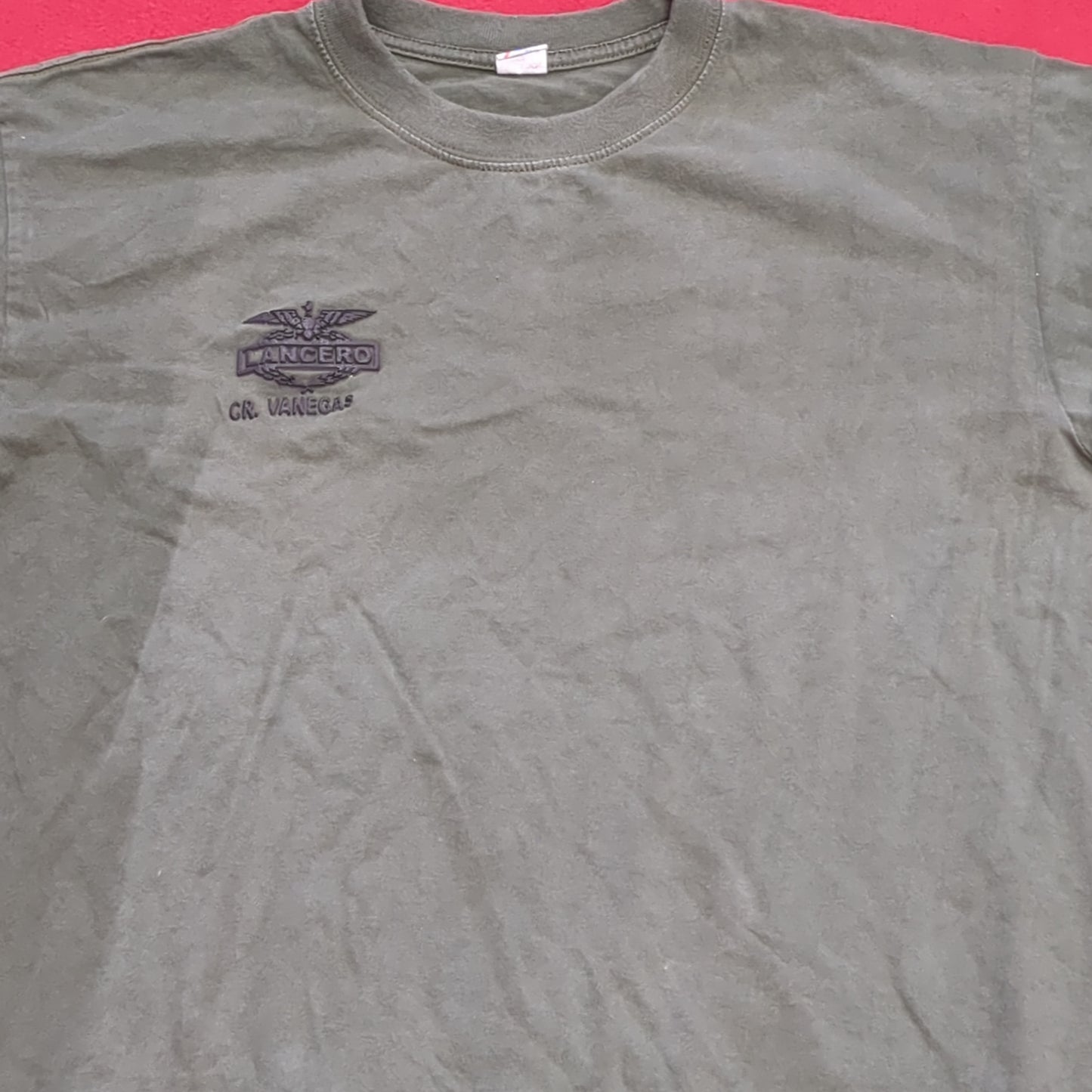 US Military Lancero Large OD Green T Shirt (cw- ea04-JUL341)