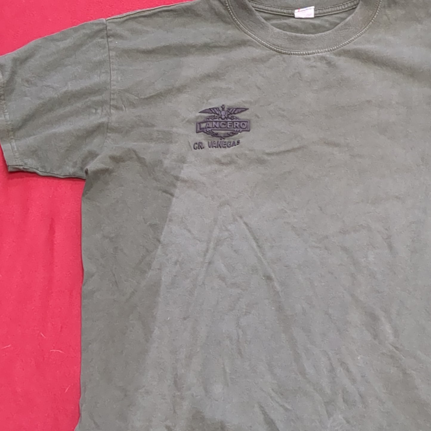 US Military Lancero Large OD Green T Shirt (cw- ea04-JUL341)