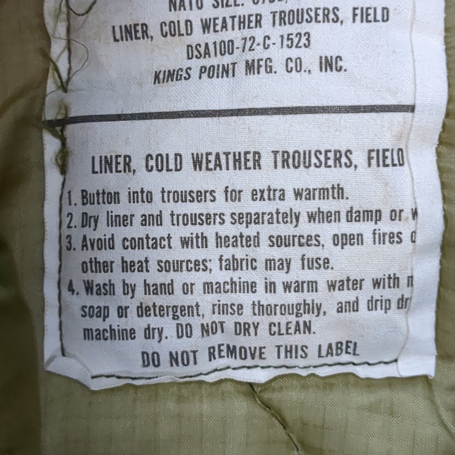 Vintage US Army Cold Weather Liner Trousers Medium (cw- ea04-AUG34)
