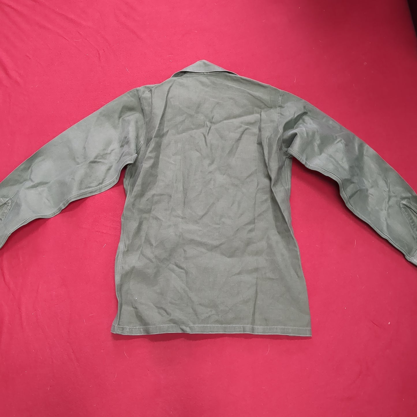 Vintage '57 US Army Cotton 13 1/2 x 33 Long-sleeve OG -107 Shirt (aa14-11)