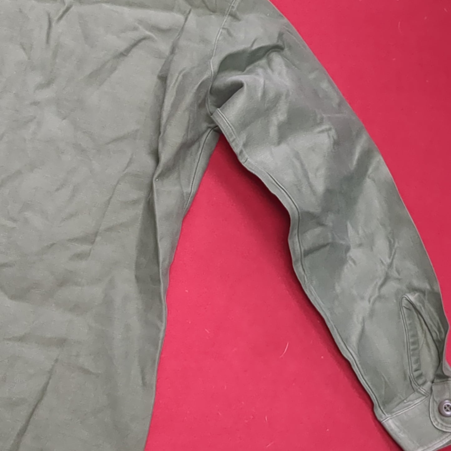 Vintage '57 US Army Cotton 13 1/2 x 33 Long-sleeve OG -107 Shirt (aa14-11)