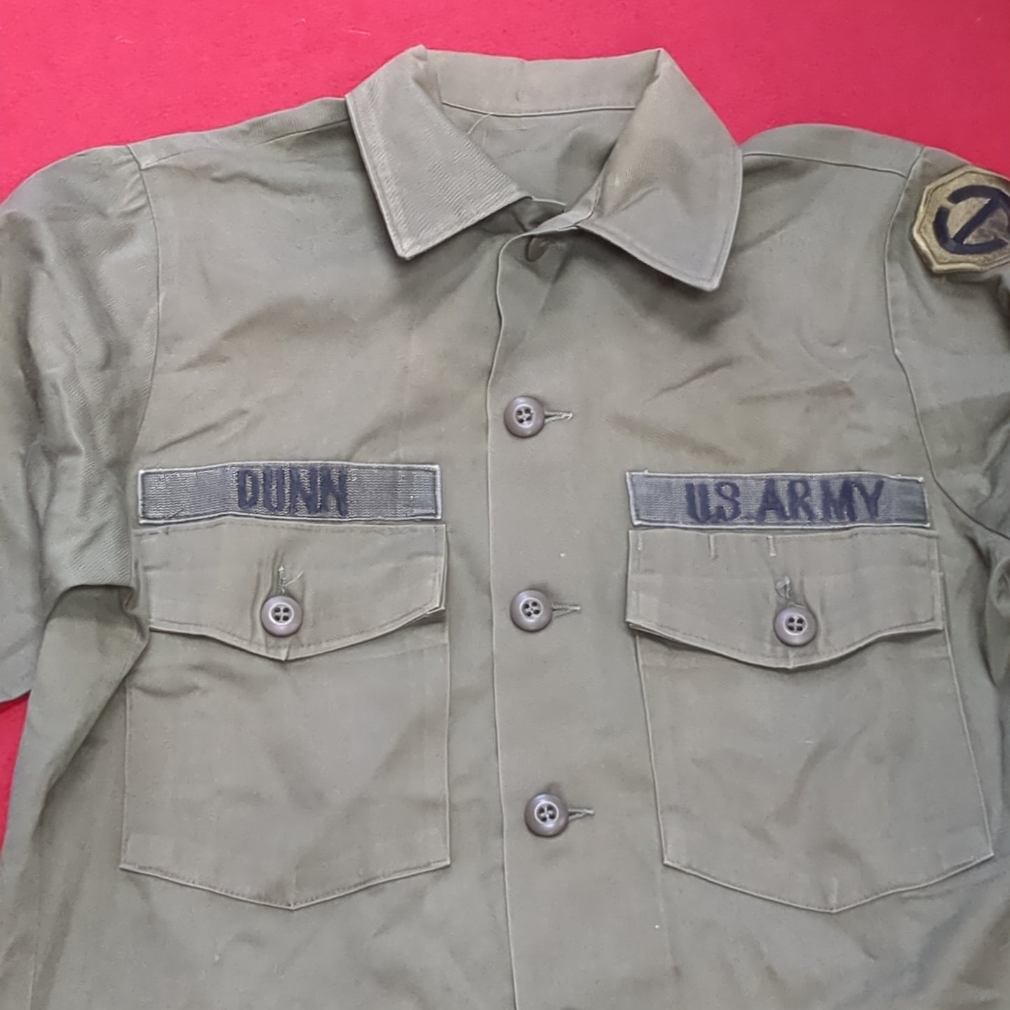 Vintage '78 unknown Cot/Poly OG-507 Utility Shirt Jacket (aa13-145)