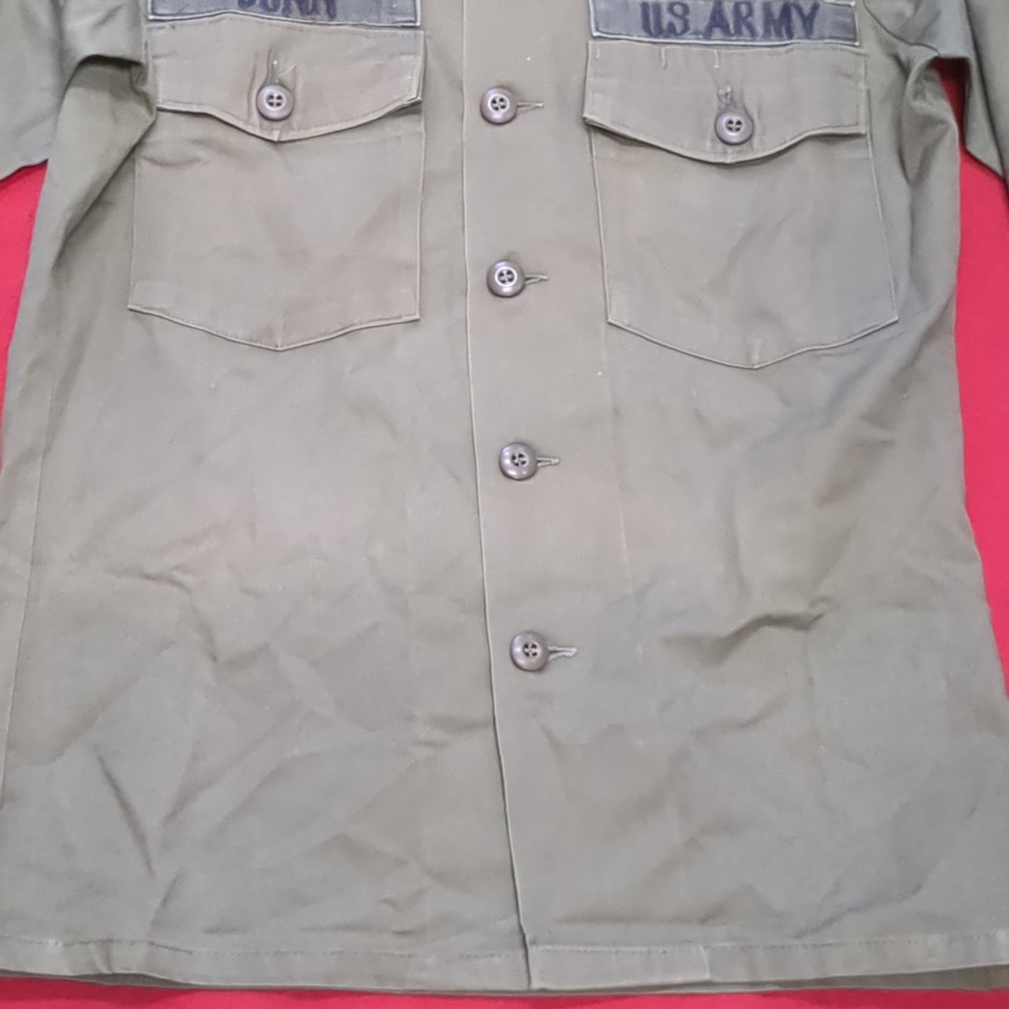 Vintage '78 unknown Cot/Poly OG-507 Utility Shirt Jacket (aa13-145)