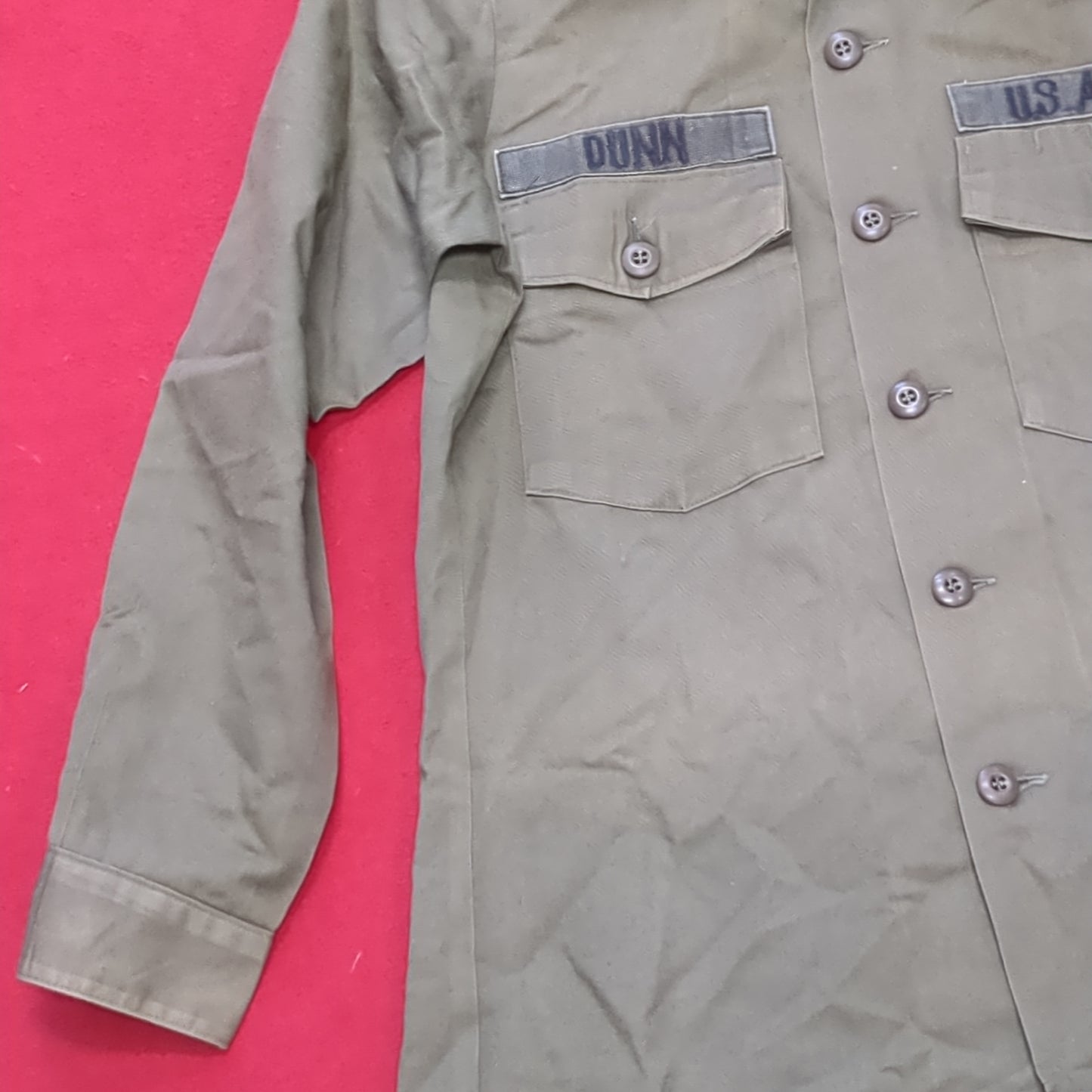 Vintage '78 unknown Cot/Poly OG-507 Utility Shirt Jacket (aa13-145)