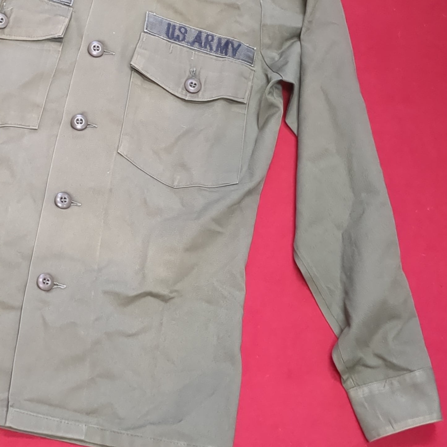 Vintage '78 unknown Cot/Poly OG-507 Utility Shirt Jacket (aa13-145)