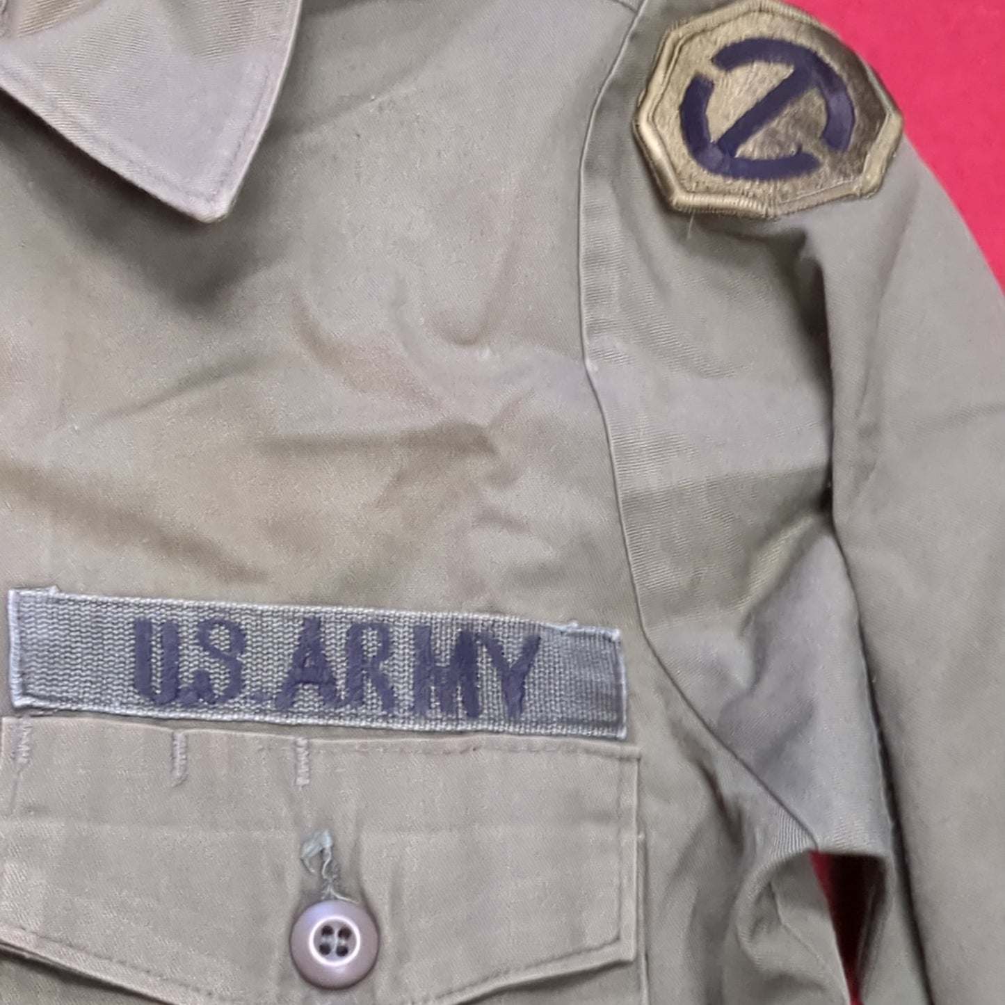 Vintage '78 unknown Cot/Poly OG-507 Utility Shirt Jacket (aa13-145)