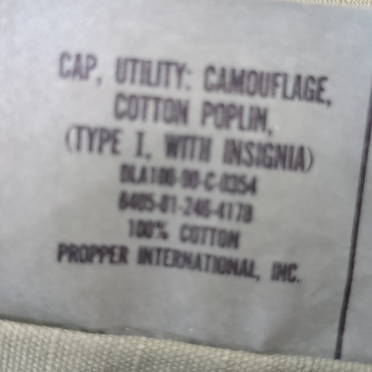 USGI Utility Cap Medium MC BDU Woodland Type I Camo (aa08-30)
