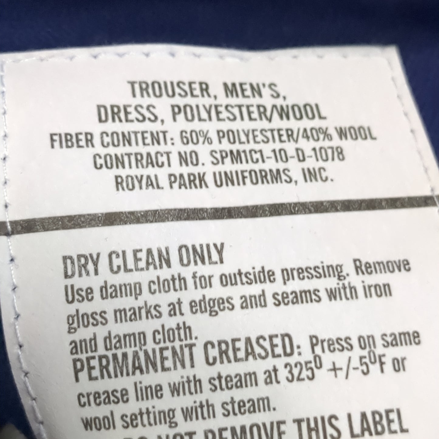 NWT US Army ASU 33 Regular Enlisted Unhemmed Unstriped Pants Trouser Dress Blue (aa14-14)