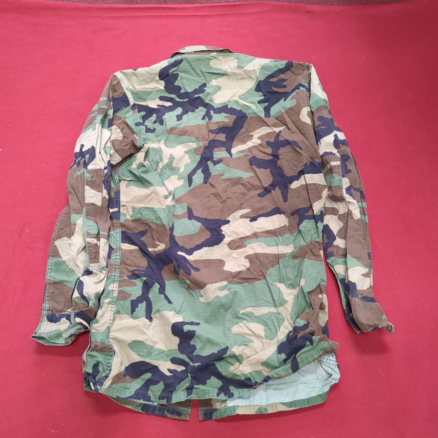 US Army Woodland Camo Hot Weather Coat Size Small Long (aa14-24)