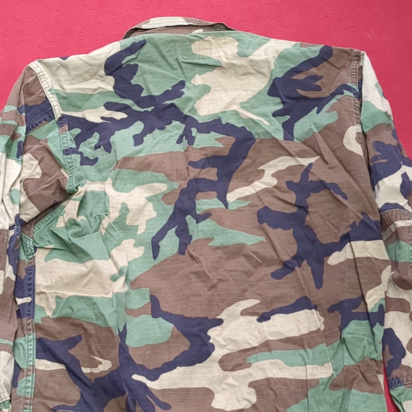 US Army Woodland Camo Hot Weather Coat Size Small Long (aa14-24)