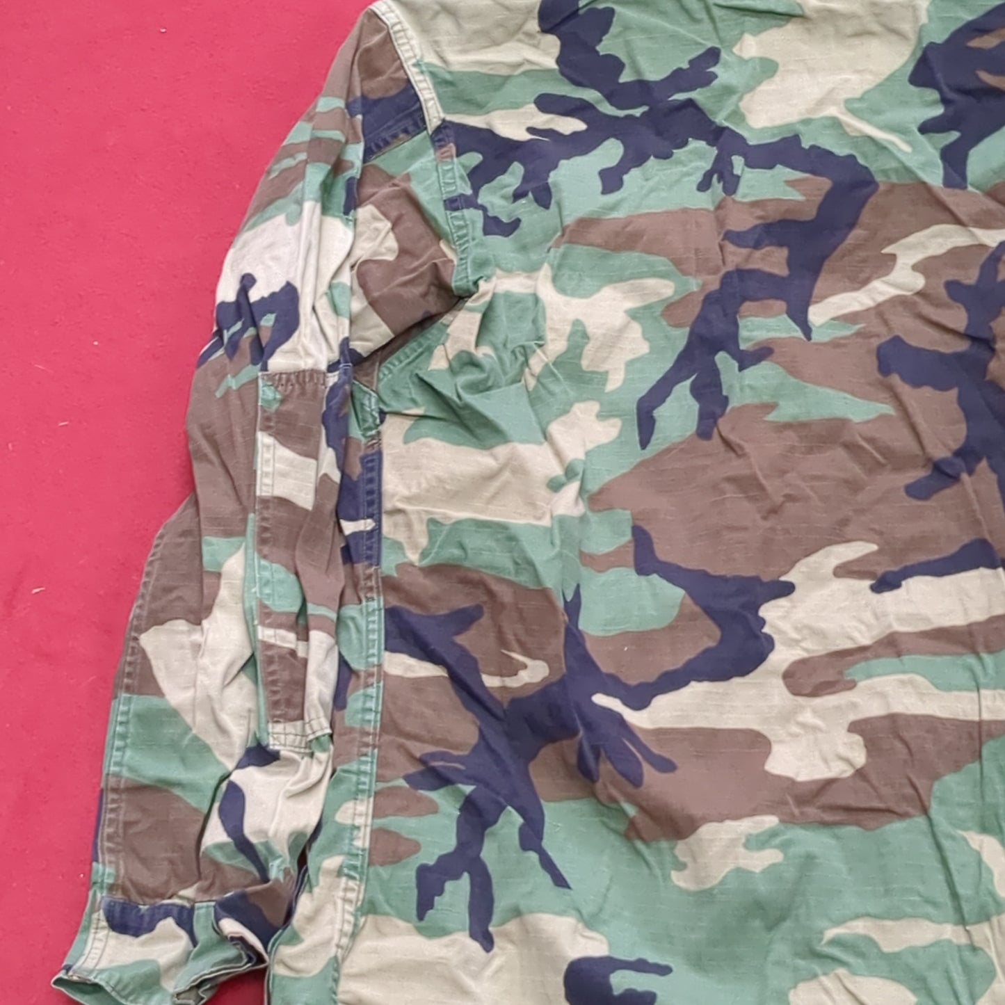 US Army Woodland Camo Hot Weather Coat Size Small Long (aa14-24)