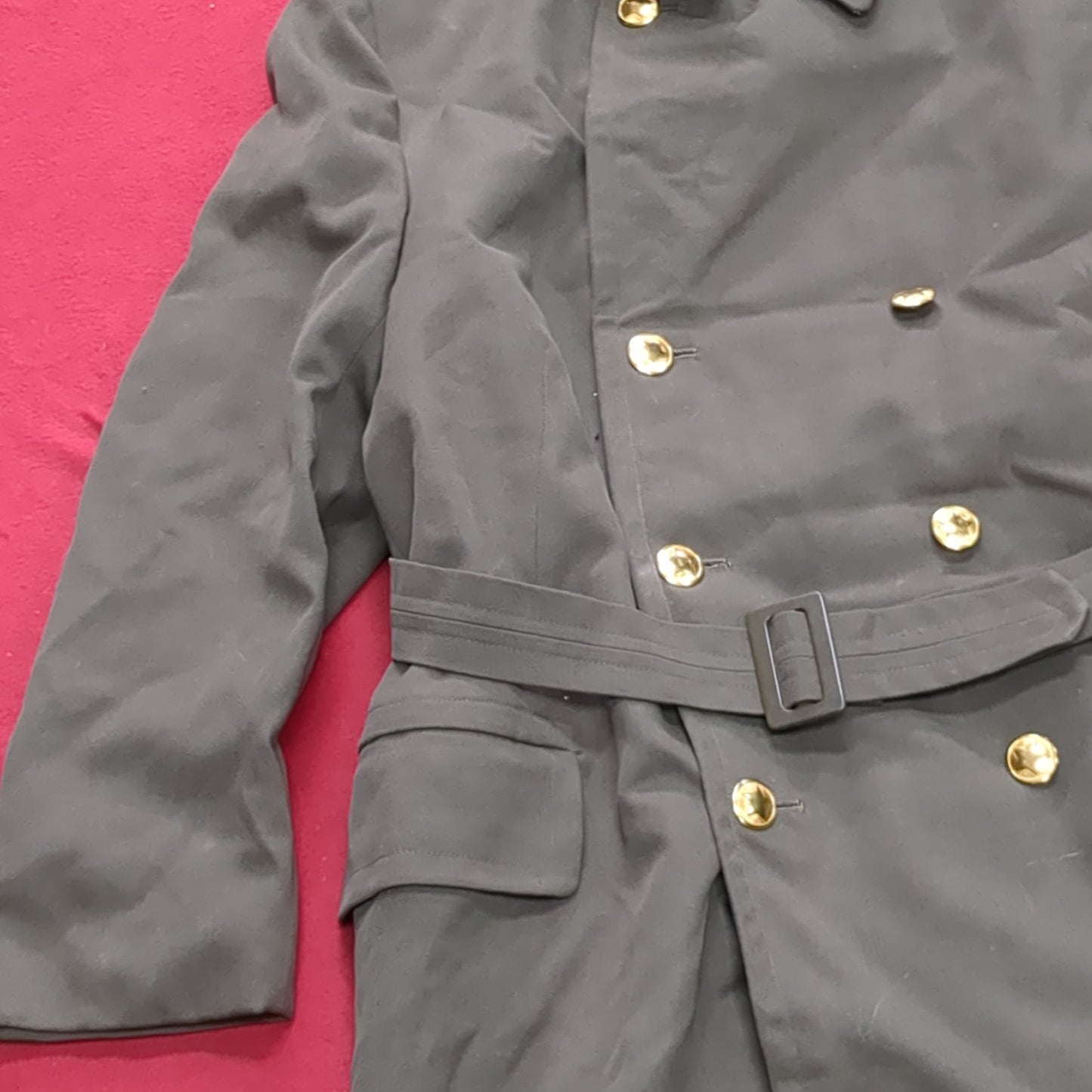 Vintage Czech CZECHOSLOVAKIA Military Trench Coat Overcoat Kras Odevy Brno (j1 (ab13-j)