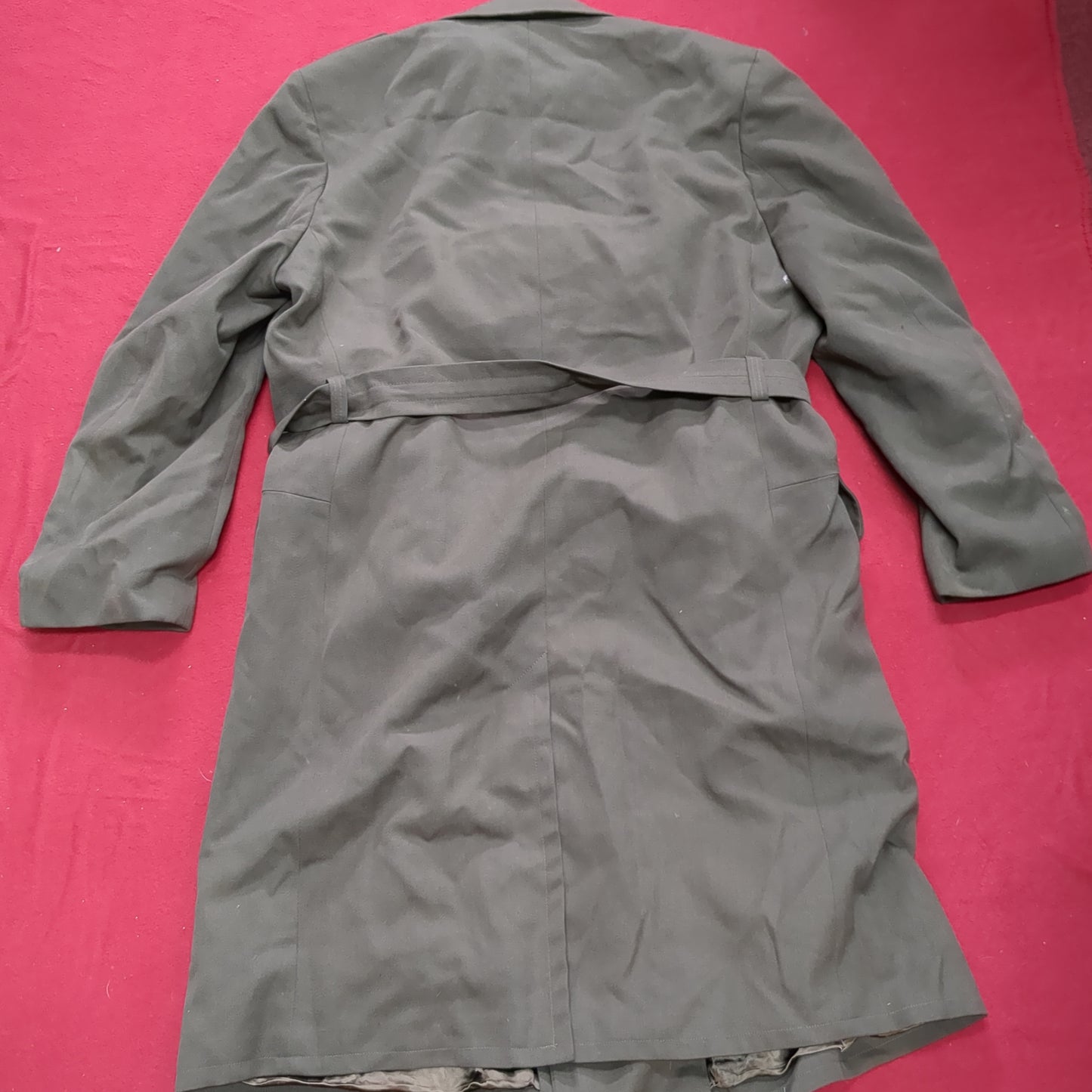 Vintage Czech CZECHOSLOVAKIA Military Trench Coat Overcoat Kras Odevy Brno (j1 (ab13-j)
