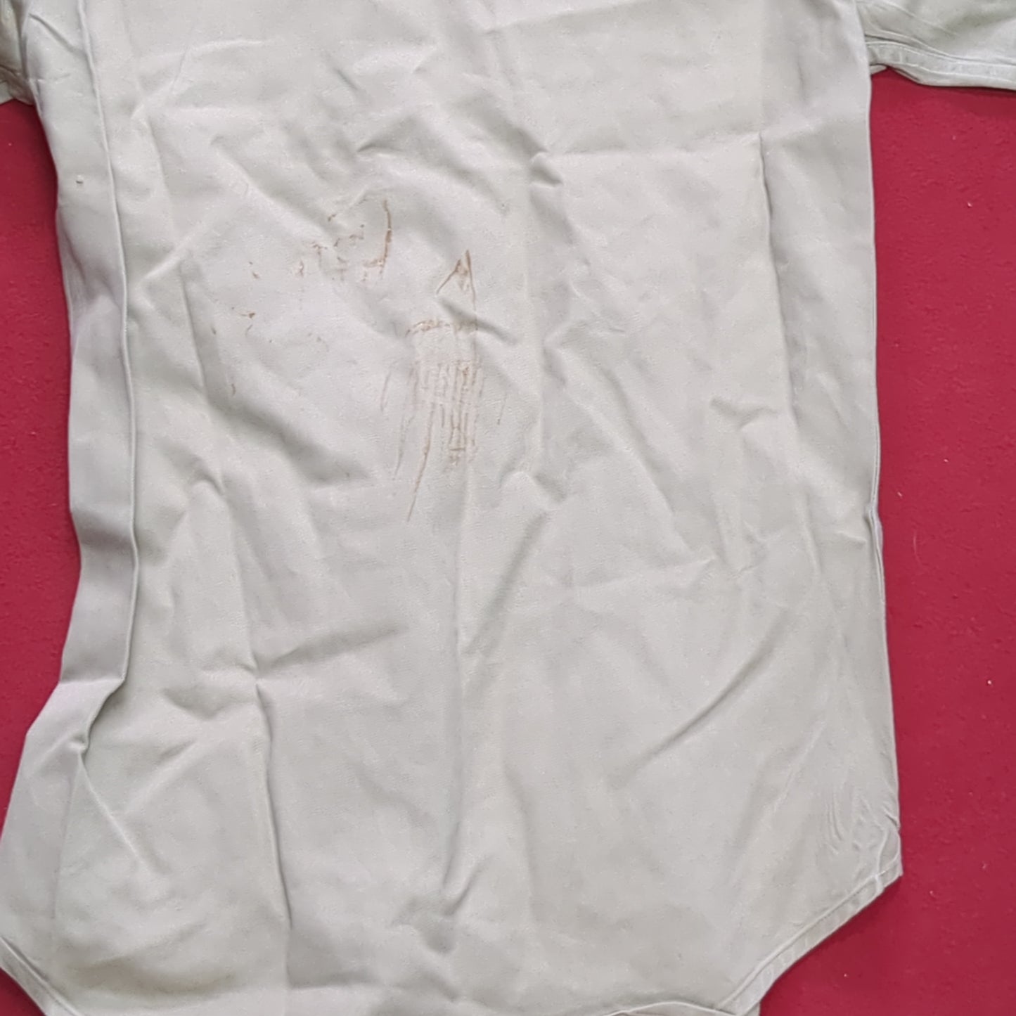 Vintage Vietnam Era US Army Men's Small Tan 445 Short-Sleeve Shirt Good Condition (aa15-AUG79)