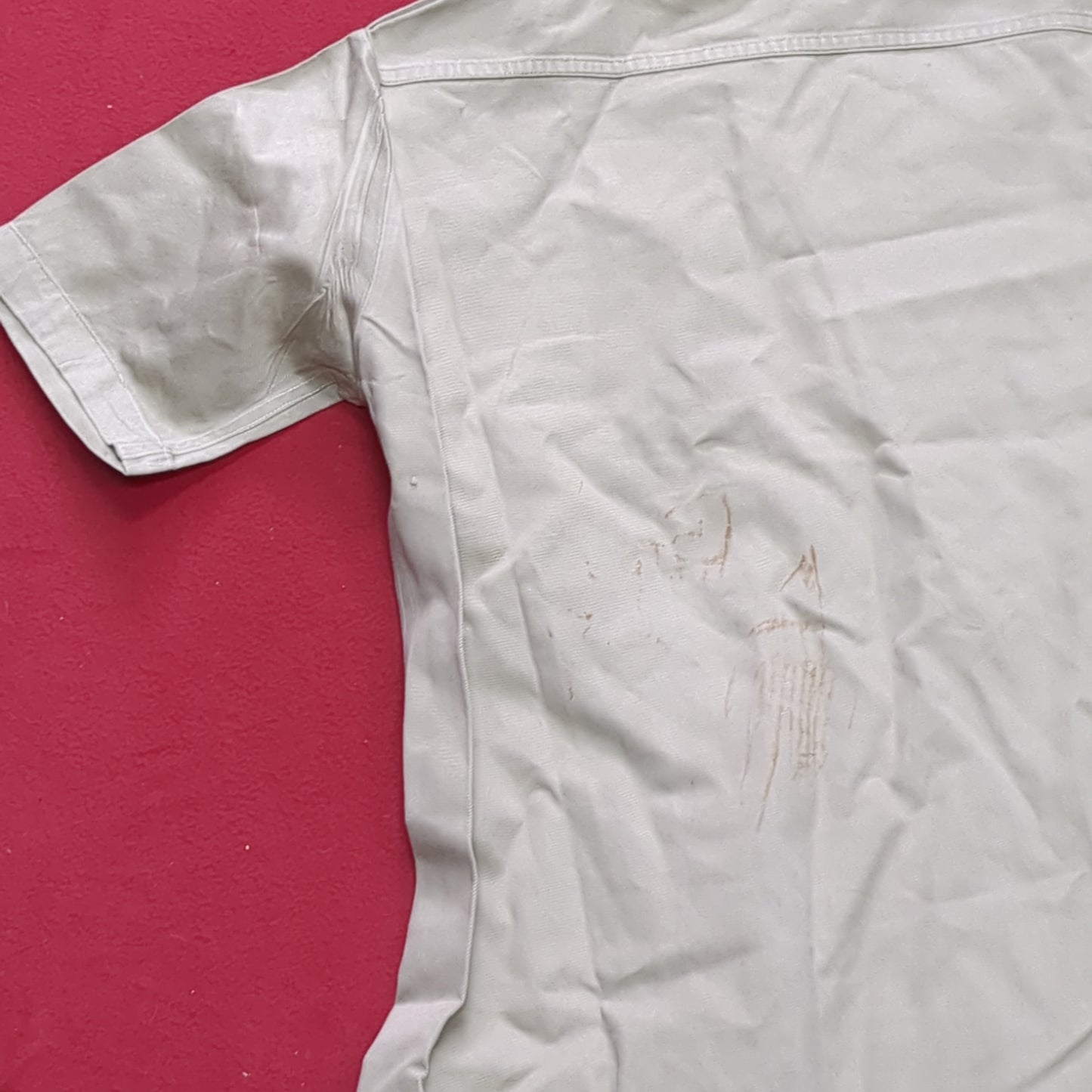 Vintage Vietnam Era US Army Men's Small Tan 445 Short-Sleeve Shirt Good Condition (aa15-AUG79)