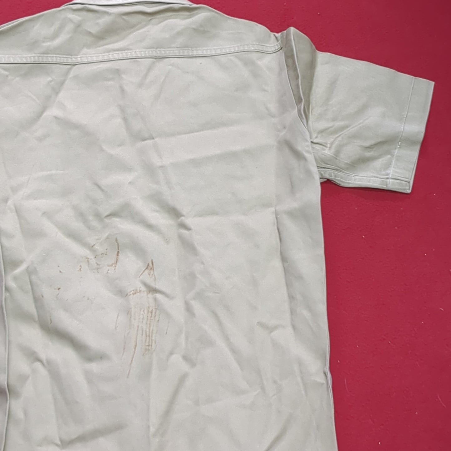 Vintage Vietnam Era US Army Men's Small Tan 445 Short-Sleeve Shirt Good Condition (aa15-AUG79)