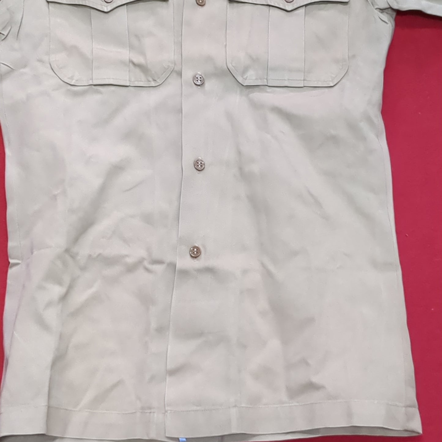 Vintage Vietnam Era US Army Men's Small Tan 445 Short-Sleeve Shirt Good Condition (aa15-AUG80)