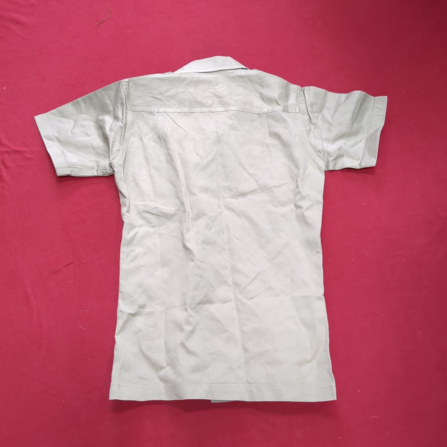 Vintage Vietnam Era US Army Men's Small Tan 445 Short-Sleeve Shirt Good Condition (aa15-AUG80)