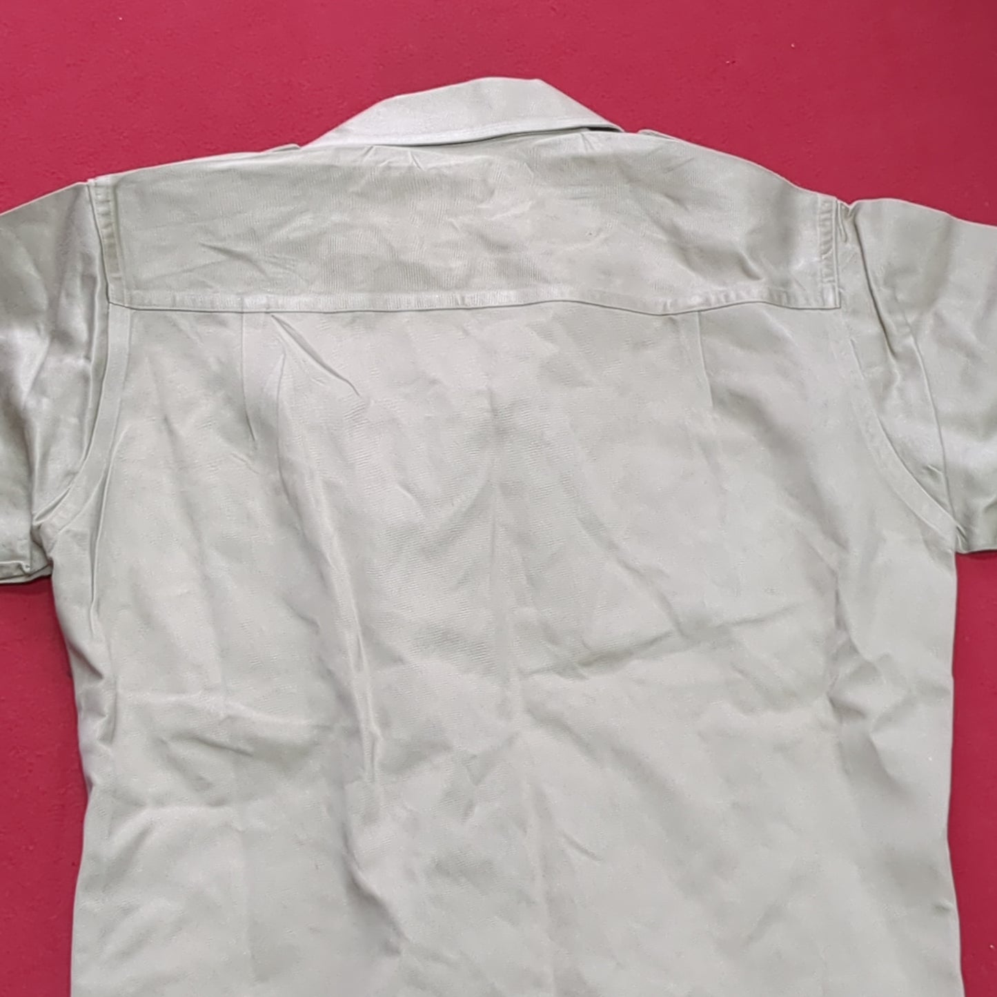 Vintage Vietnam Era US Army Men's Small Tan 445 Short-Sleeve Shirt Good Condition (aa15-AUG80)