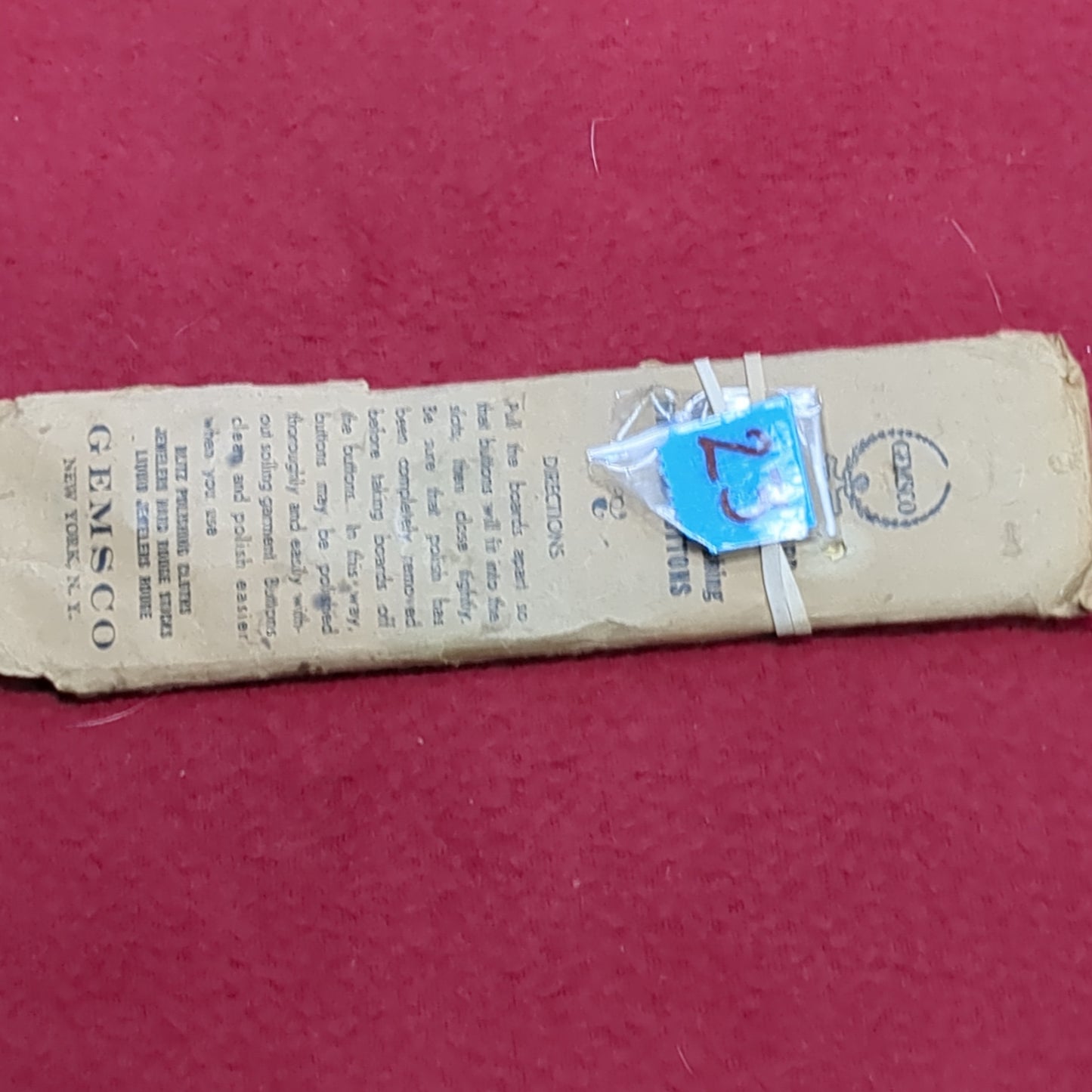 Vintage 1922 Gemsco Button Board for Cleaning & Polishing Uniforms (CL23)