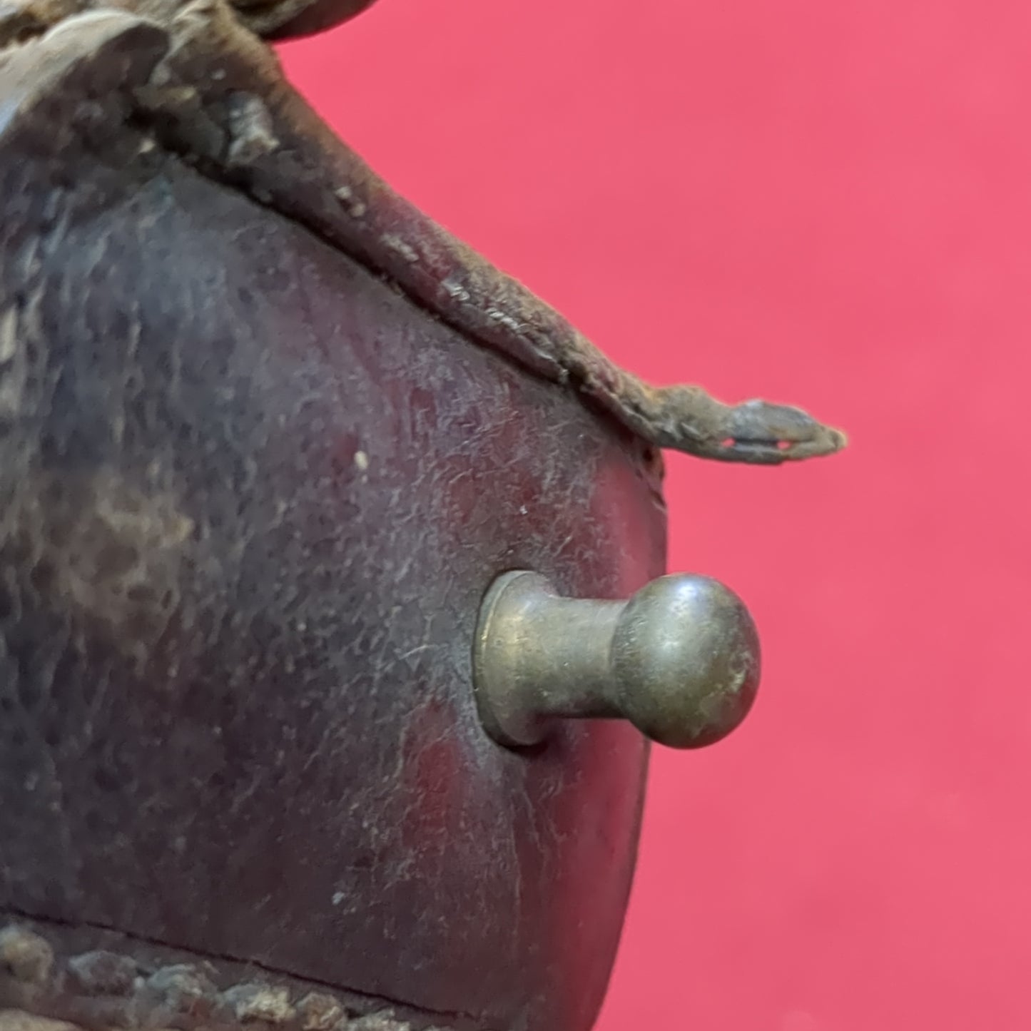 VINTAGE 1880s Franco-Prussian War Leather Ammo Pouch (26s ac09-1)