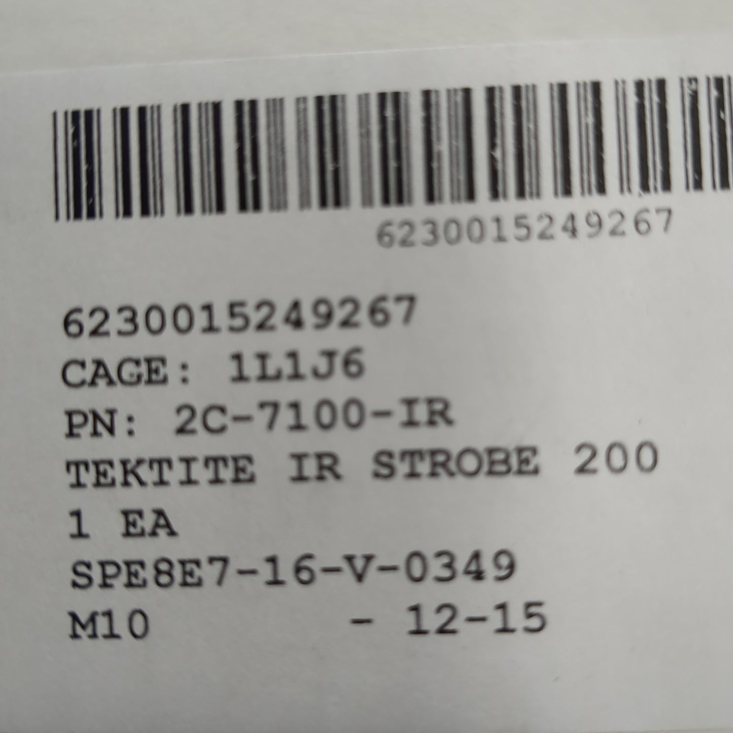 NOS US Army Military Issue Tektite IR Cover Ops Strobe 200 NIB Infared Strobe Light (j09 ab02-g445)