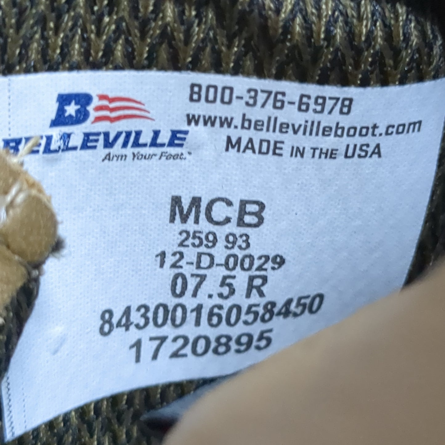USGI Belleville 7.5 Regular MCB 950 Deployment Goretex GTX Combat Hiking Boots (14g 39cr- cb12-AUG97)
