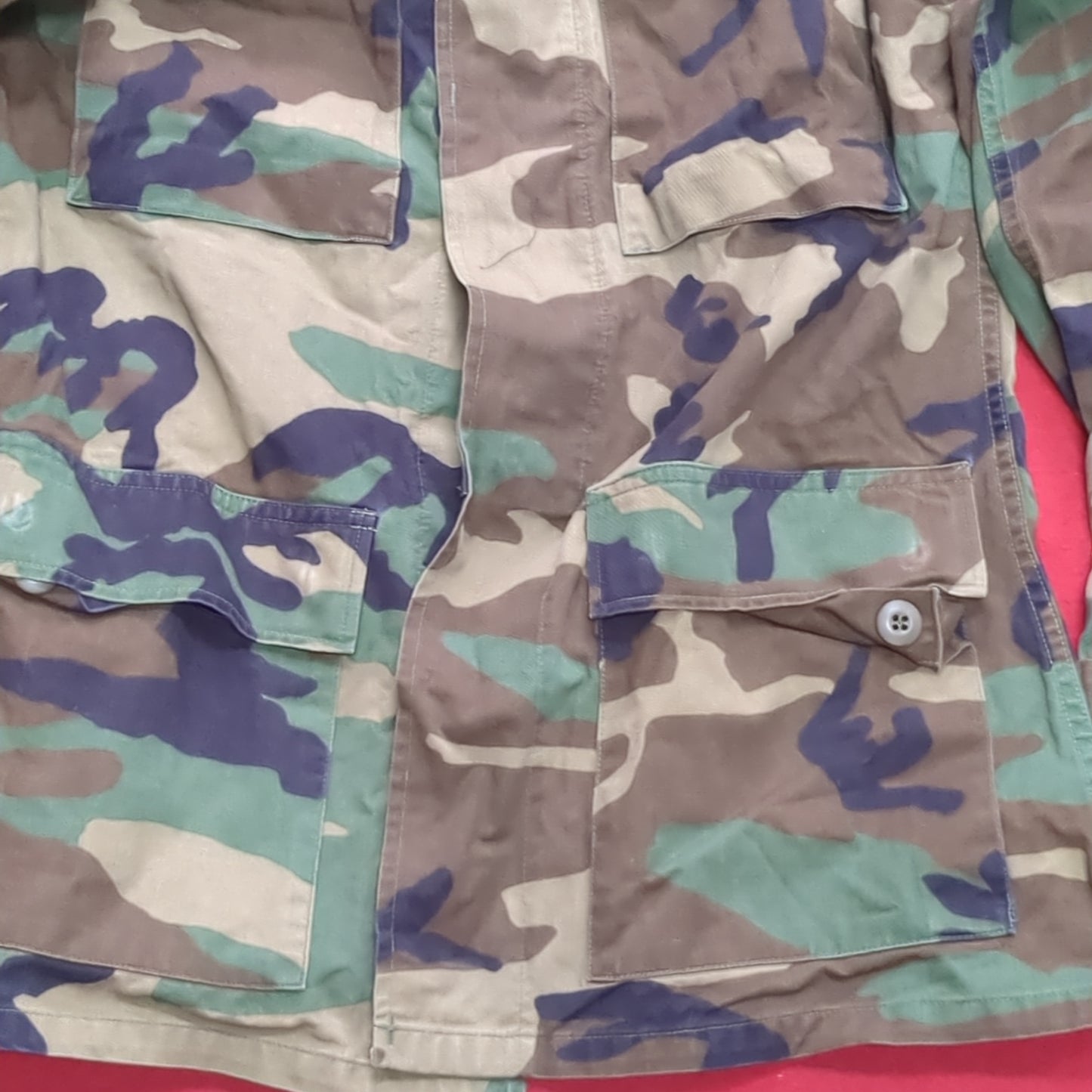 US Army Small Long BDU Woodland Camo Top Jacket Uniform (aa05-3)